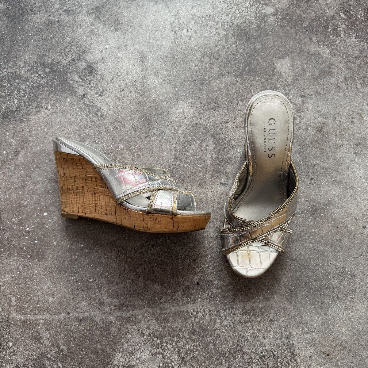 Guess Guess Vintage Wedge Sandals Platform Y2K Glam Heels Size US 6 / IT 36 - 4 Thumbnail