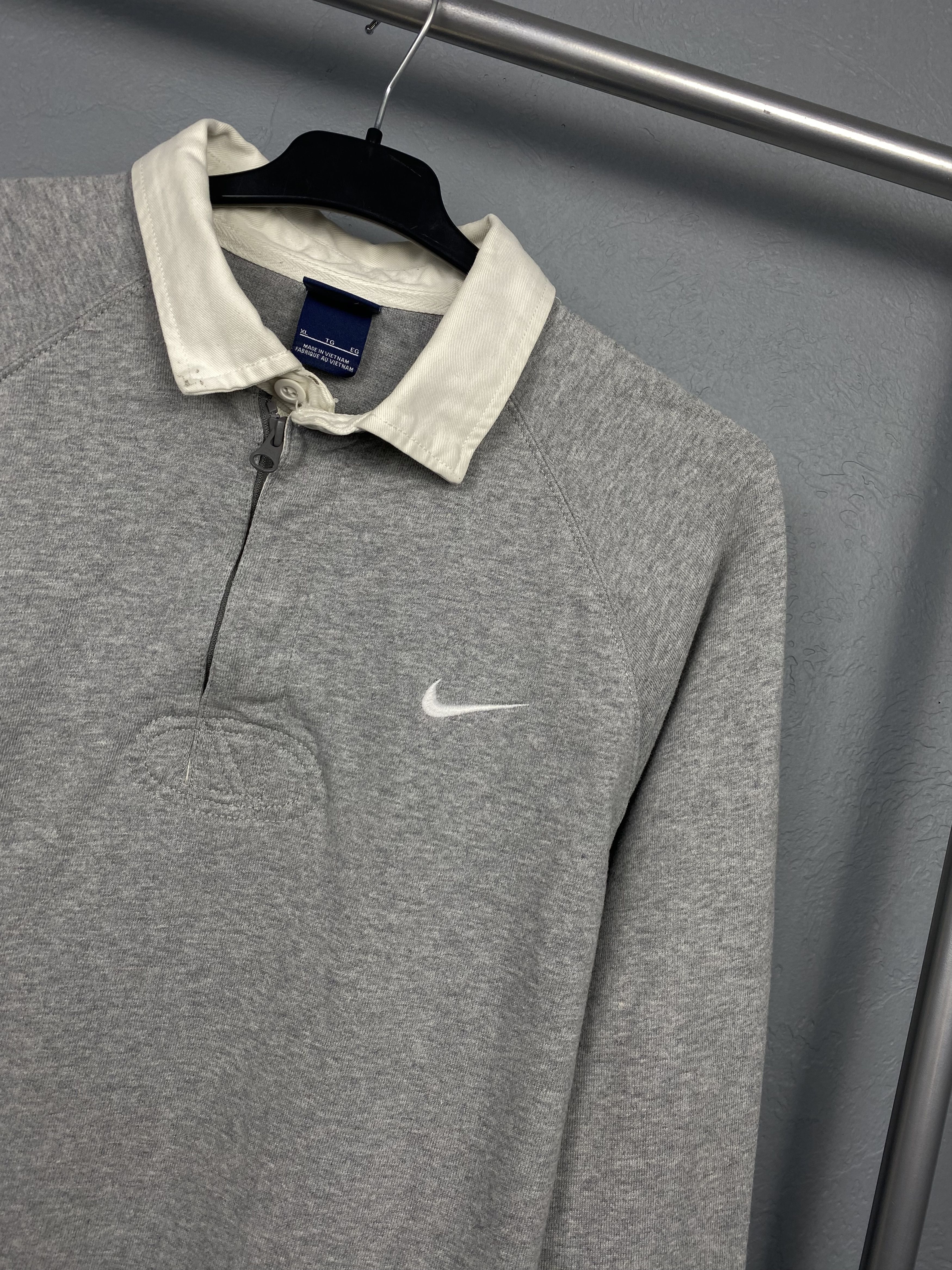 Nike × Vintage Nike Vintage Mens Rugby Long Sleeve Polo Shirt Y2K Size US XL / EU 56 / 4 - 2 Thumbnail