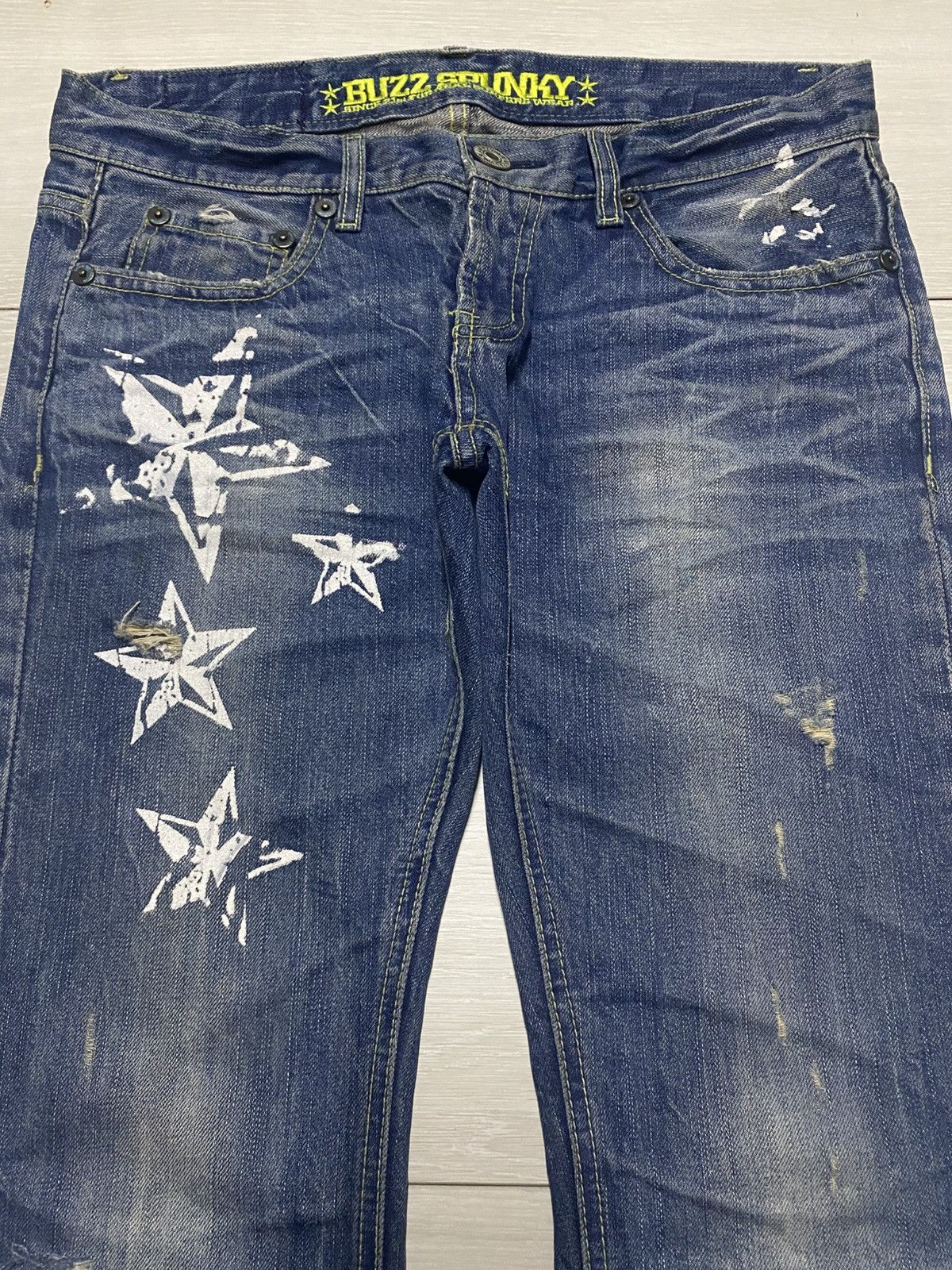Beauty Beast Vintage Japanese Buzz Spunky Star Flare Repair Jeans Size US 32 / EU 48 - 3 Thumbnail
