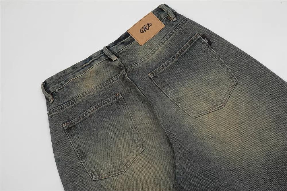 Japanese Brand × Jean Washed distressed retro trend loose straight jeans Size US 32 / EU 48 - 4 Thumbnail