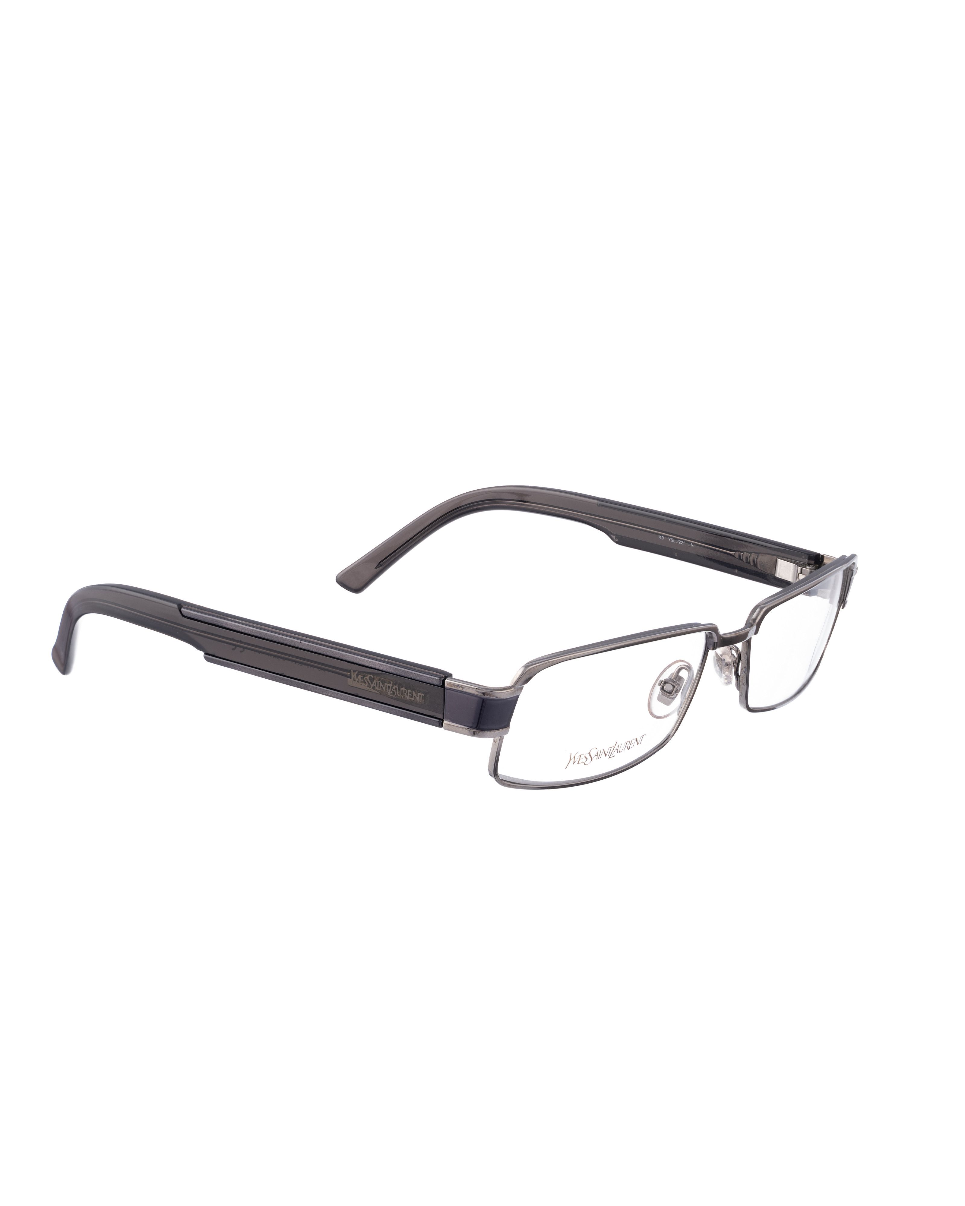 Yves Saint Laurent Yves Saint Laurent 00s Dark Silver Chrome Glasses with Logo Size ONE SIZE - 1 Thumbnail