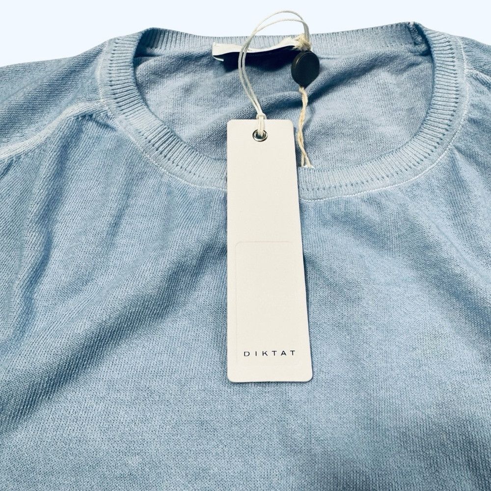 Other NWT New Diktat Sky Blue Knit Short Sleeve Cotton Top Made I Size US XL / EU 56 / 4 - 7 Thumbnail