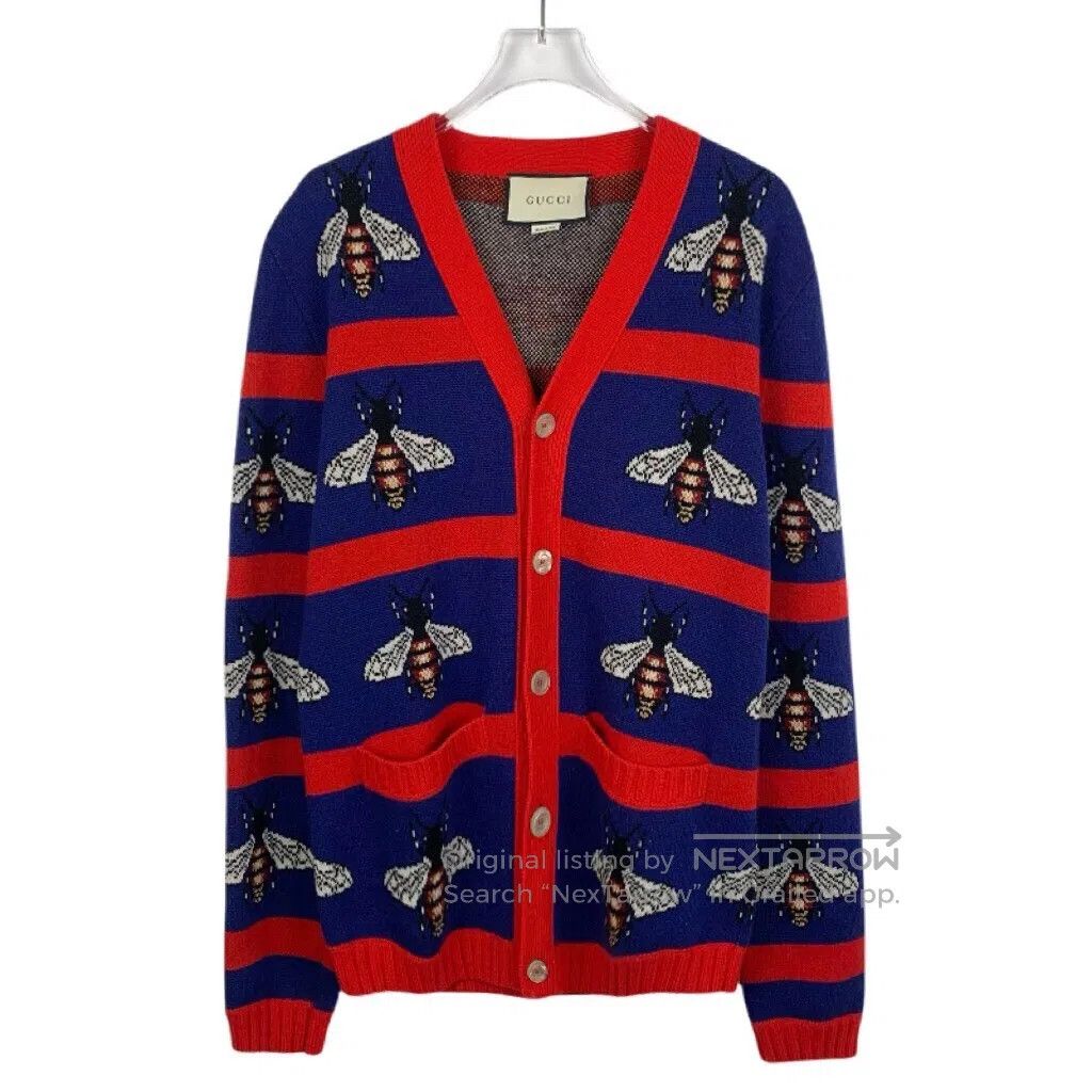 Gucci Guicci Color Blocked Little Bee Pattern Inlayed Striped V- Size XS / US 0-2 / IT 36-38 - 1 Thumbnail