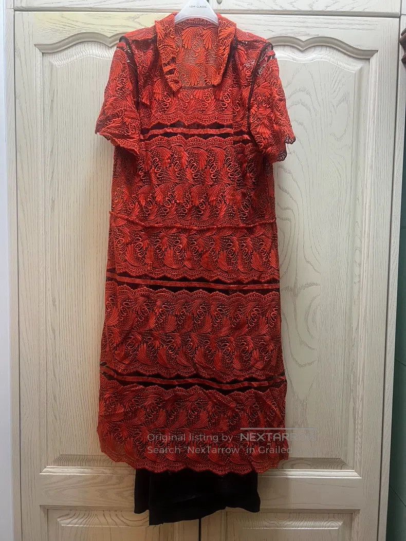 Comme des Garcons Comme Des Garcons Red Lace Dress Size L / US 10 / IT 46 - 1 Thumbnail