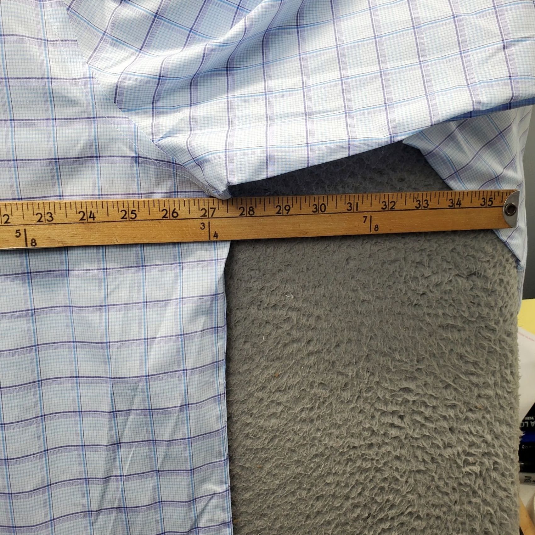 Van Heusen Van Heusen Mens Dress Shirt 18 Multicolor Plaid Tall 18 Wrinkle Free Easy Care 55.5 Chest 34 Length NWT Mens Size 48R - 4 Thumbnail