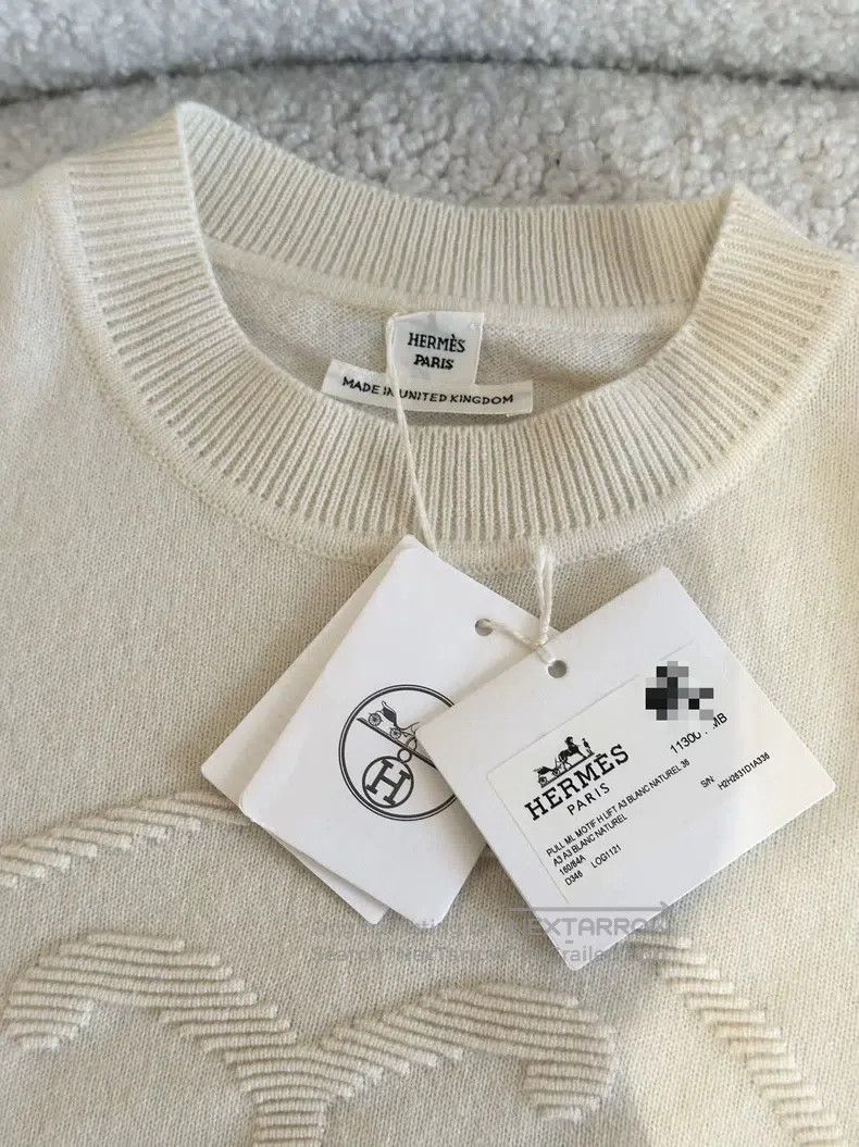 Hermes Hermes Classic H Lift Cashmere Sweater, Beige Size XS / US 0-2 / IT 36-38 - 4 Thumbnail
