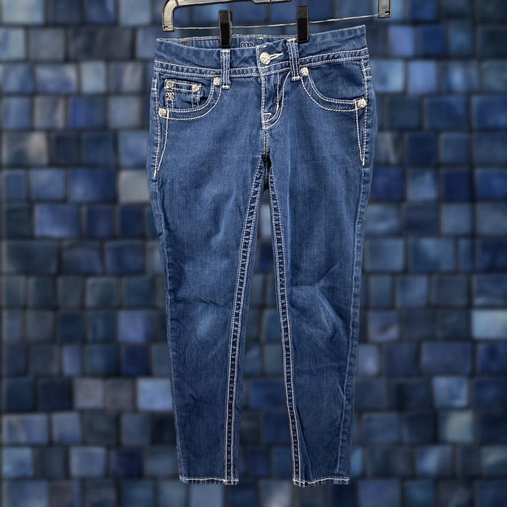 Miss Me Miss Me Jeans Women’s Blue Denim Skinny Low Rise Pockets JE4009534N Size 25 Size 42" / US 20 - 1 Thumbnail