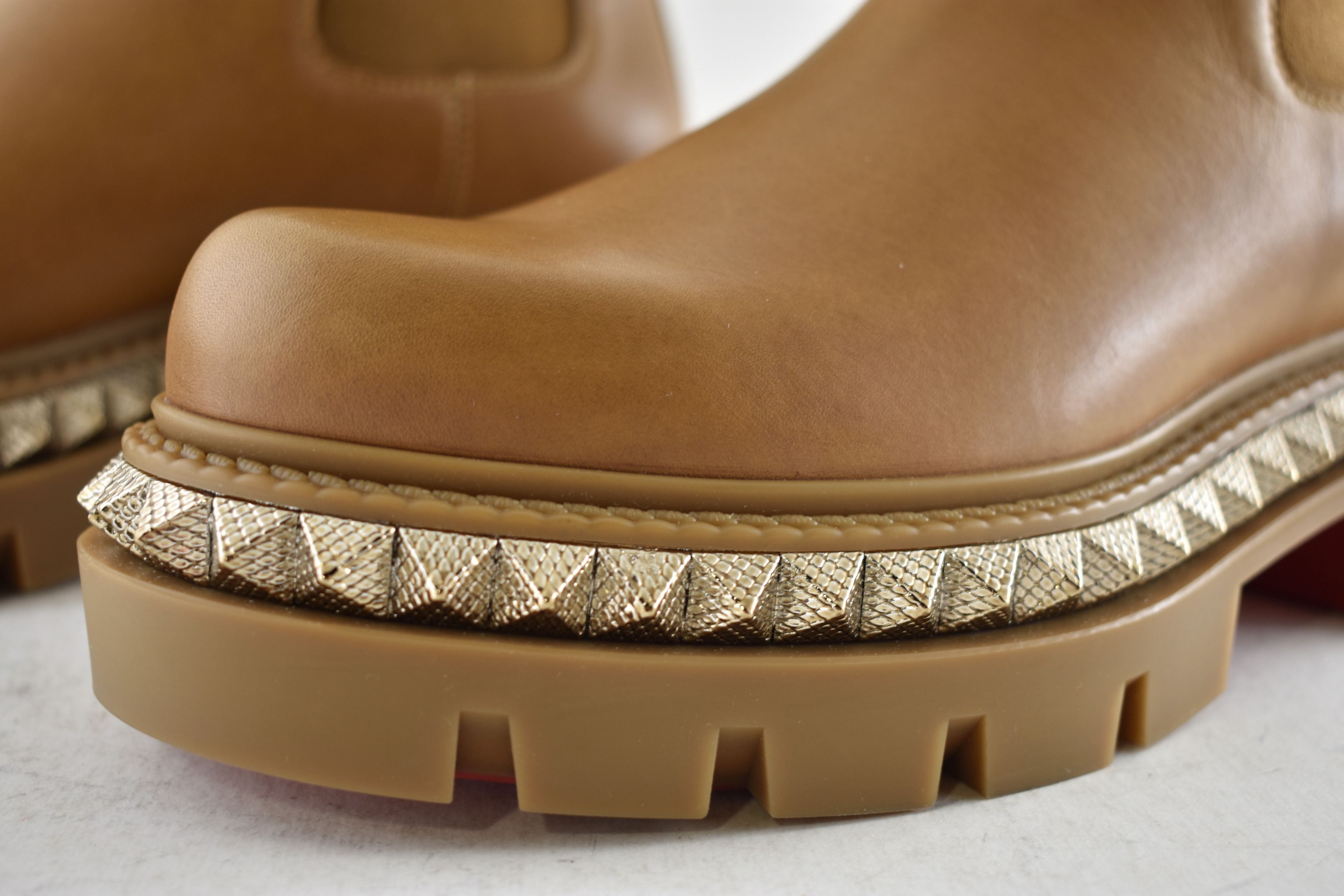 Christian Louboutin St Emilia Pyraclou Flat Terra Brown Chelsea Lug Boot 38 Size US 8 / IT 38 - 17 Thumbnail