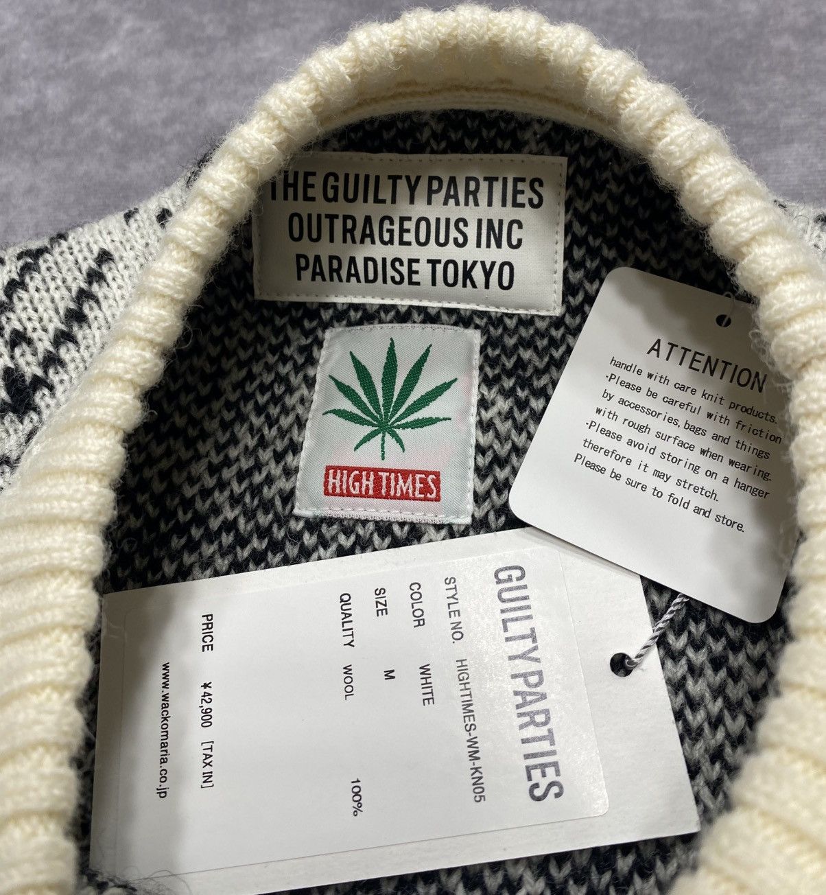 Wacko Maria Wacko Maria Guilty Parties Wool Leaf Printed Sweater Size US M / EU 48-50 / 2 - 3 Thumbnail