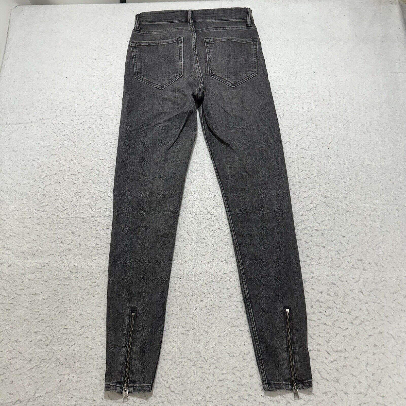 Allsaints AllSaints Grace Cropped Zip 26 Gray Skinny Jeans Mid Rise Size 26" / US 2 / IT 38 - 6 Thumbnail
