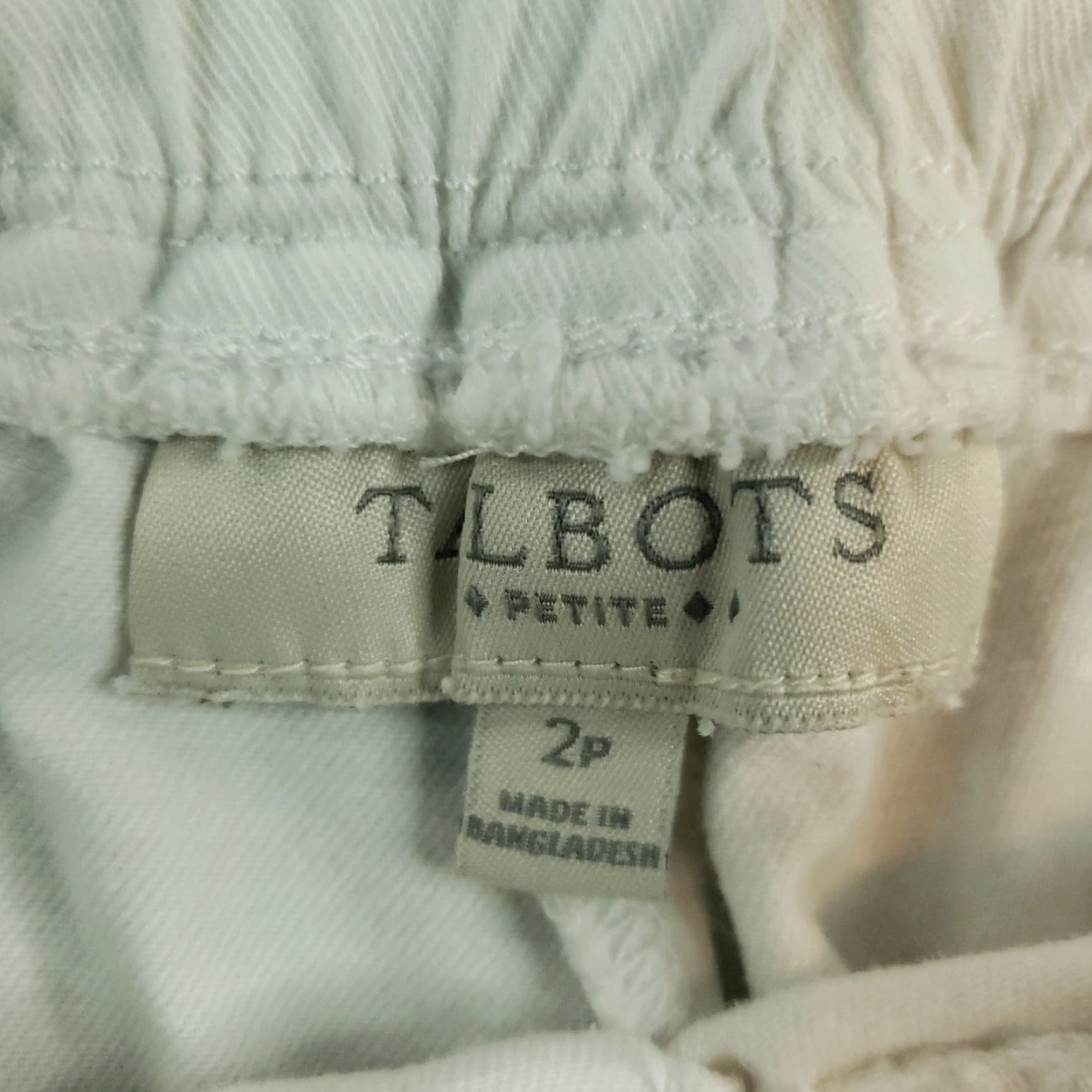 Talbots Talbots White Straight Leg Chino Pants Womens Petite 2 Stretch Size 28" / US 6 / IT 42 - 6 Thumbnail