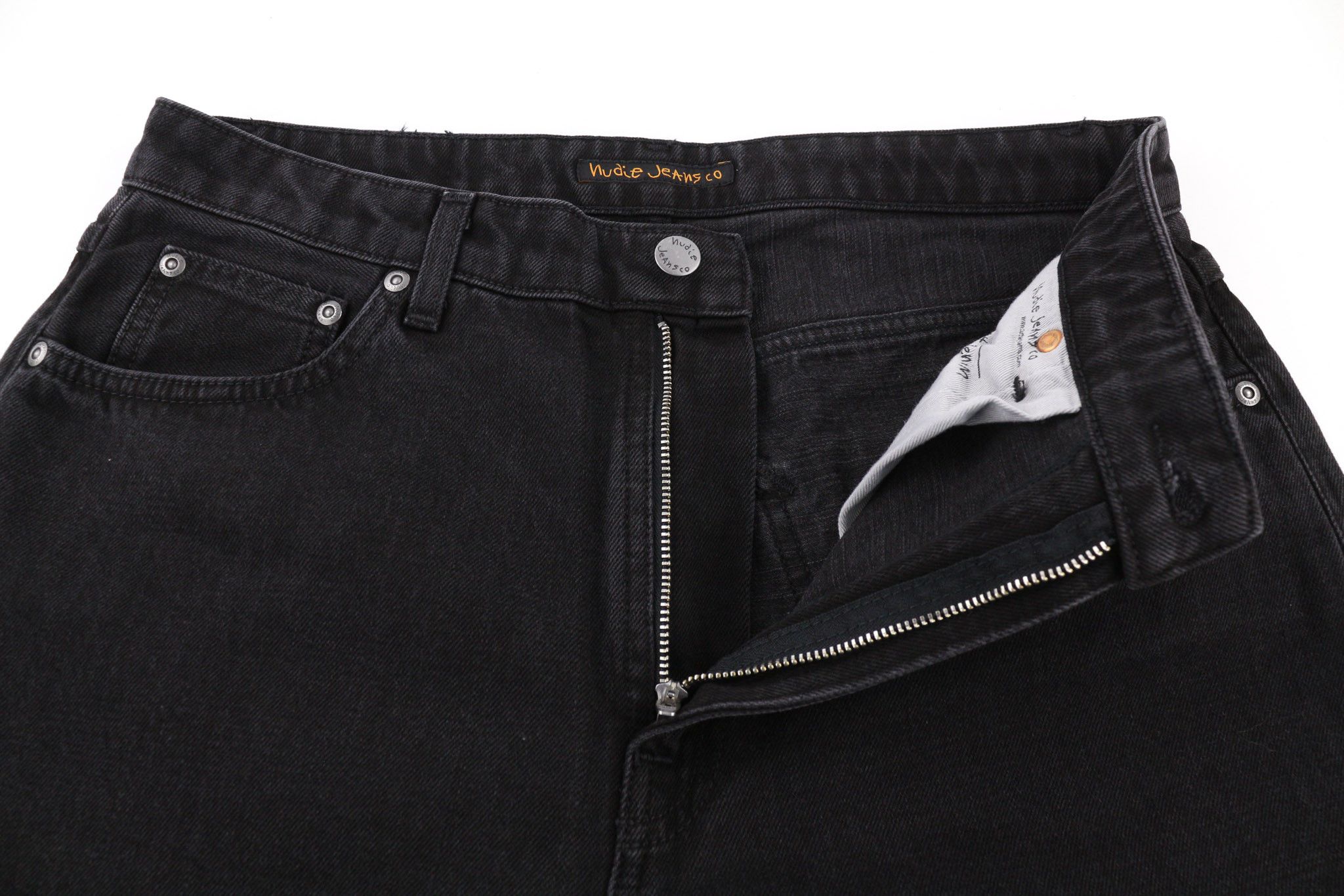 Nudie Jeans BREEZY BRITT W32/L30 Black Worn Zipper Cotton 80667 Size US 32 / EU 48 - 4 Thumbnail