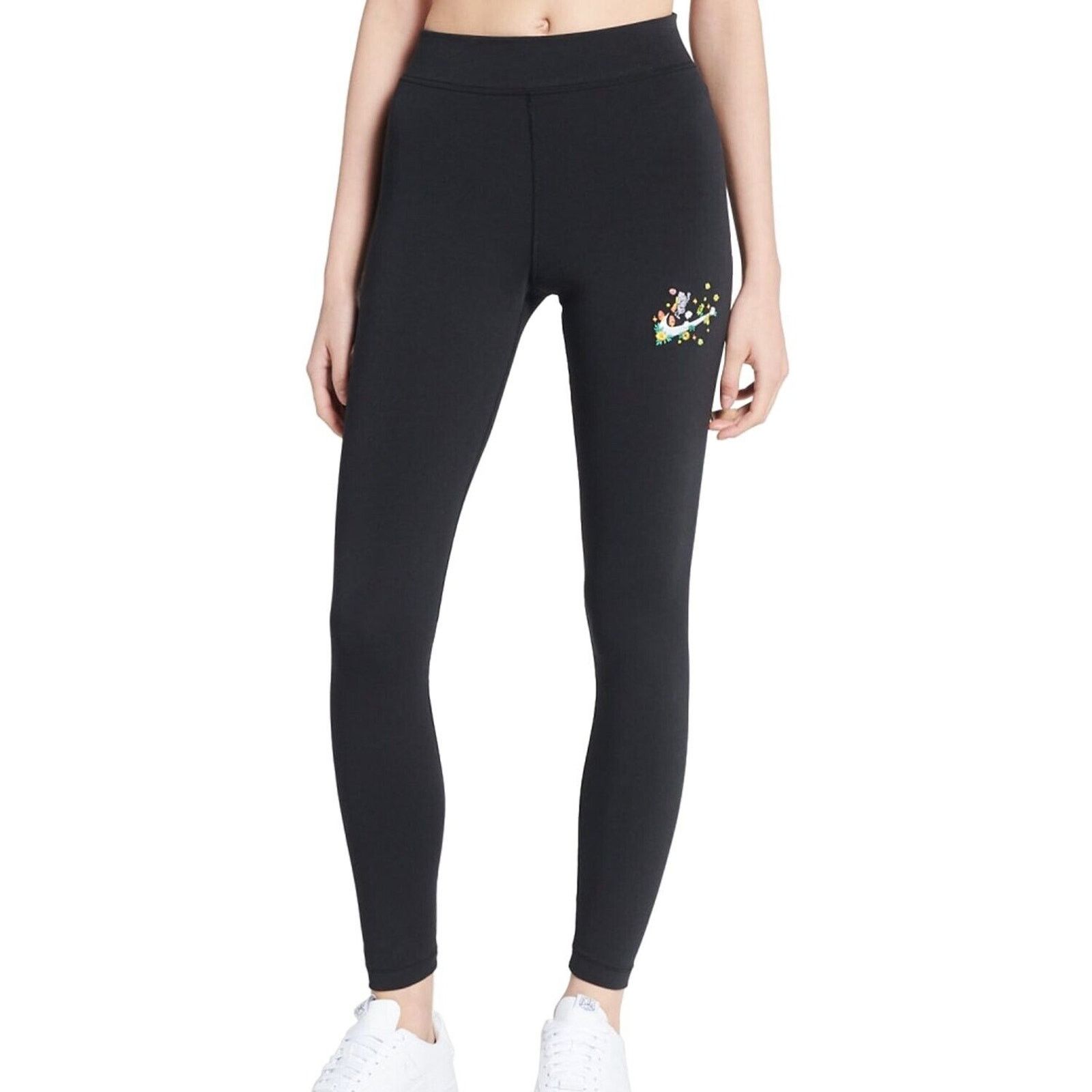 Nike Nike Large 7/8 Running Leggings Floral Yoga Pants Black Size 34" / US 12 / IT 48 - 1 Thumbnail