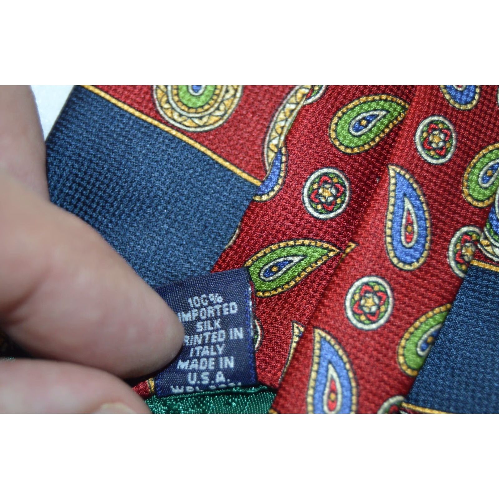 Tommy Hilfiger Tommy Hilfiger Necktie Men 100% Silk Blue Stripe Paisley Made In USA Vintage No Size ONE SIZE - 6 Thumbnail