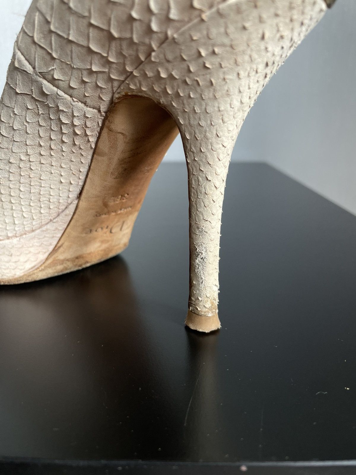 Christian Dior Monsieur × Hedi Slimane × John Galliano Vintage Christian Dior Python Heels Miss Dior peep toe Y2k Size US 6.5 / IT 36.5 - 12 Thumbnail