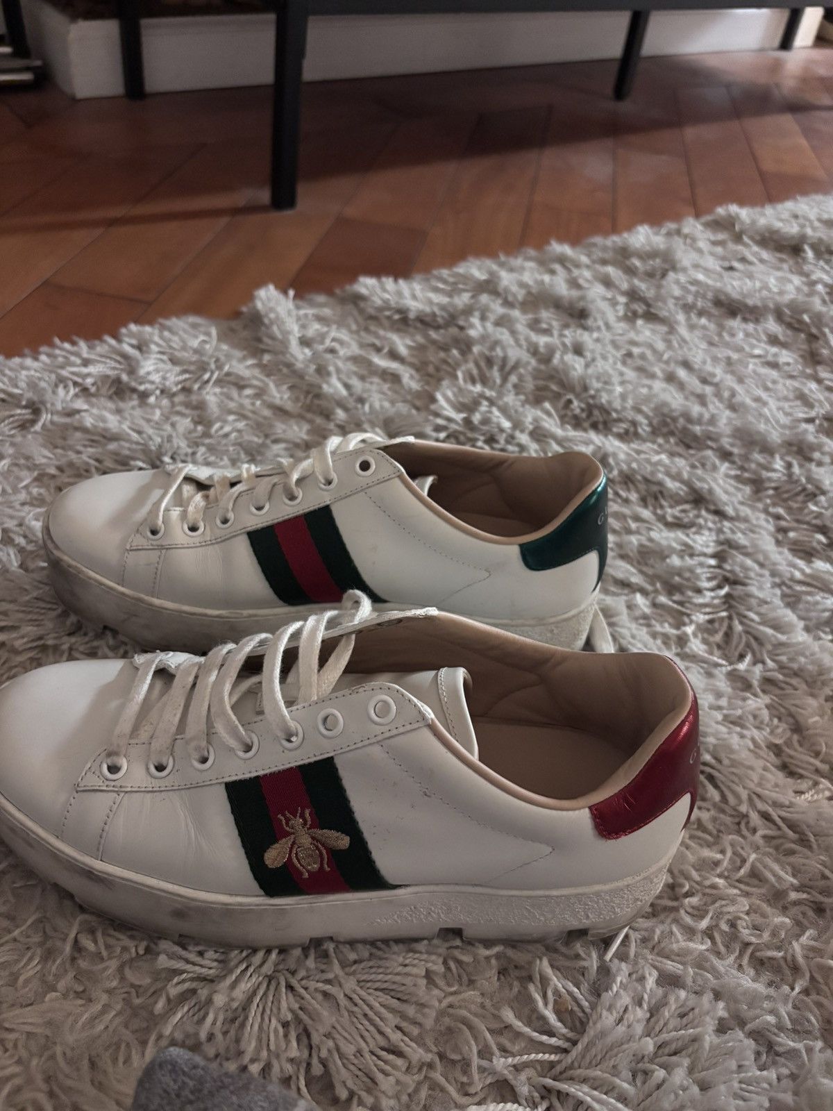Gucci Gucci Ace Platform White Size US 8 / IT 38 - 10 Thumbnail
