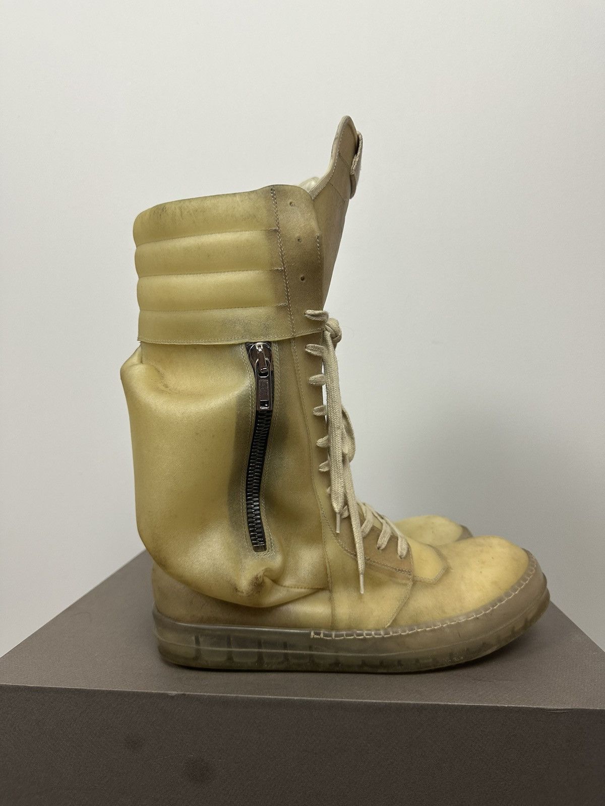 Rick Owens SS23 ‘EDFU’ Apparation Leather Cargobasket Sneaker Size US 10 / EU 43 - 6 Thumbnail