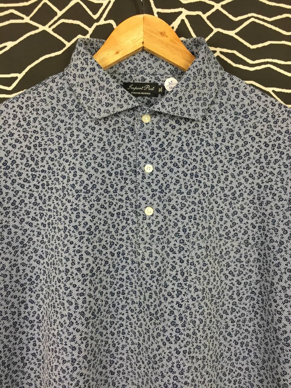 Vintage Vtg Import Post Blue Floral Patterned Polo Tee Size US XXL / EU 58 / 5 - 3 Thumbnail