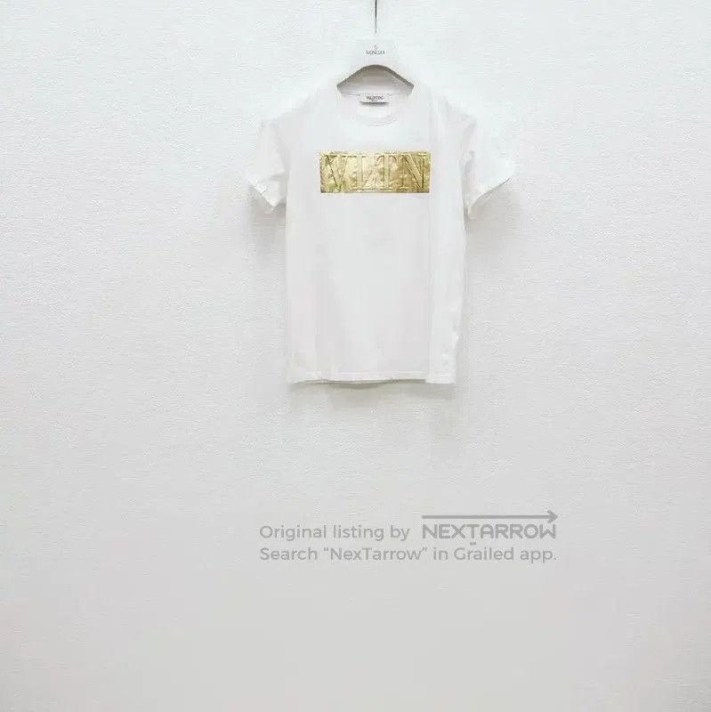 Valentino Valentino White Men's T-Shirt with Gold Logo . Size US M / EU 48-50 / 2 - 1 Thumbnail