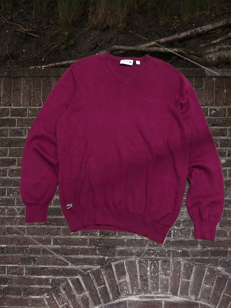Lacoste vintage sweater Knit casual red 90s rare
