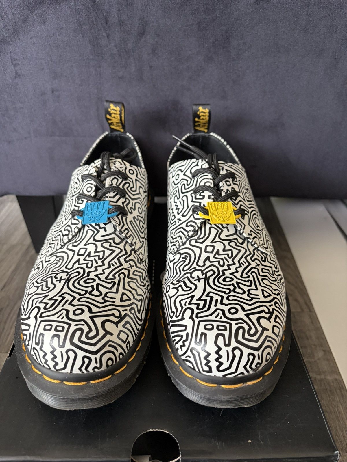 Dr. Martens Keith Haring 1461 Printed Leather Oxford Shoes Size US 10 / EU 43 - 2 Thumbnail
