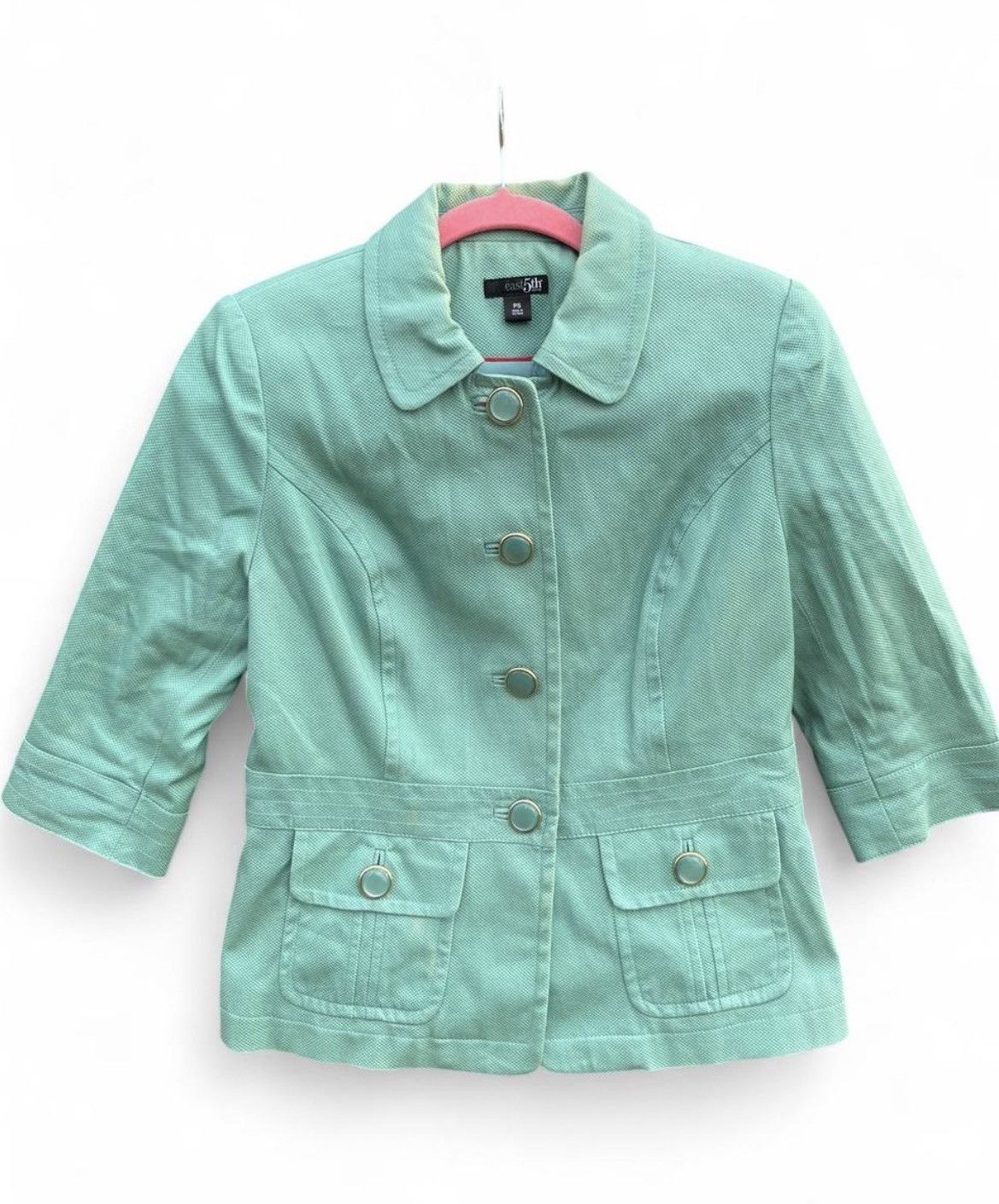 Vintage East 5th Mint Green Button Blazer Jacket 3/4 Sleeve Size S / US 4 / IT 40 - 1 Thumbnail