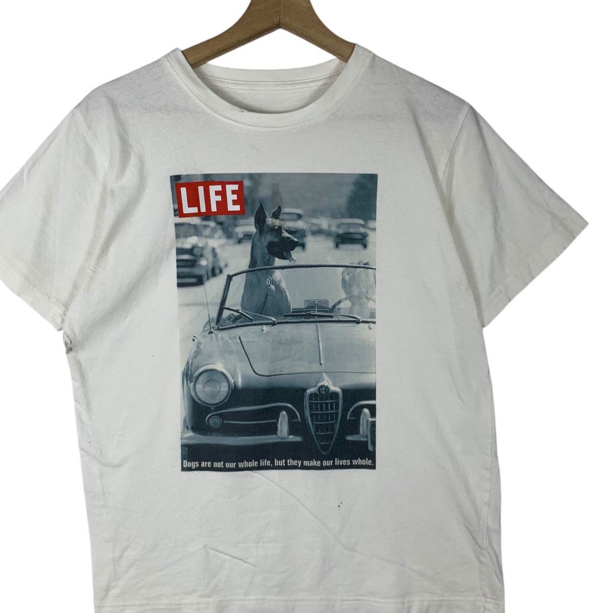 Vintage LIFE MAGAZINE COLLECTION Dog Companion Alfa Romeo Tee Shirt Size M / US 6-8 / IT 42-44 - 3 Thumbnail