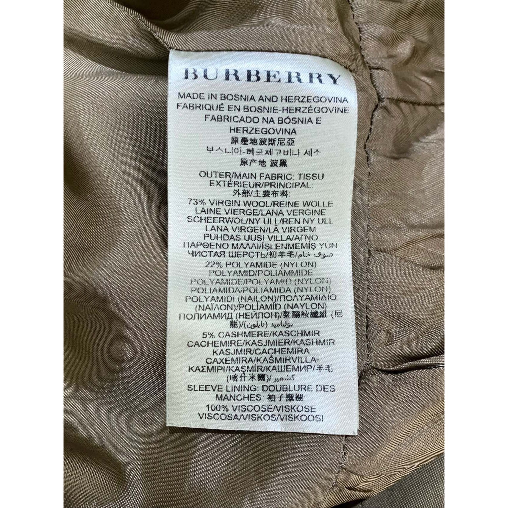 Burberry Burberry Brit Womens Camel Double-Breasted Wool Blend Coat W Size XS / US 0-2 / IT 36-38 - 3 Thumbnail