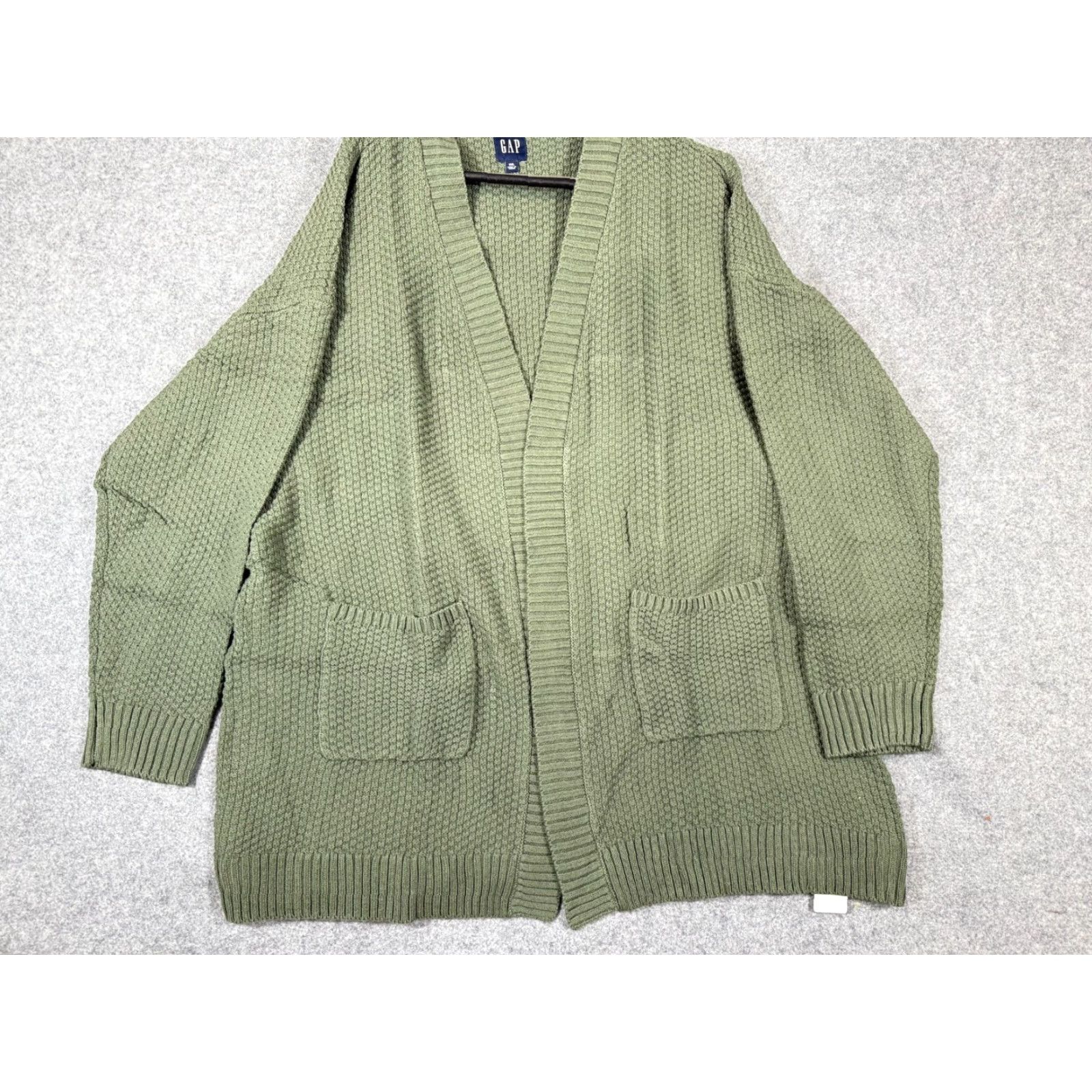 Gap Gap Open Front Cardigan Sweater Womens 2XL Olive Green Long Sleeve Pockets NWT Size XXL / US 16-18 / IT 52-54 - 2 Thumbnail