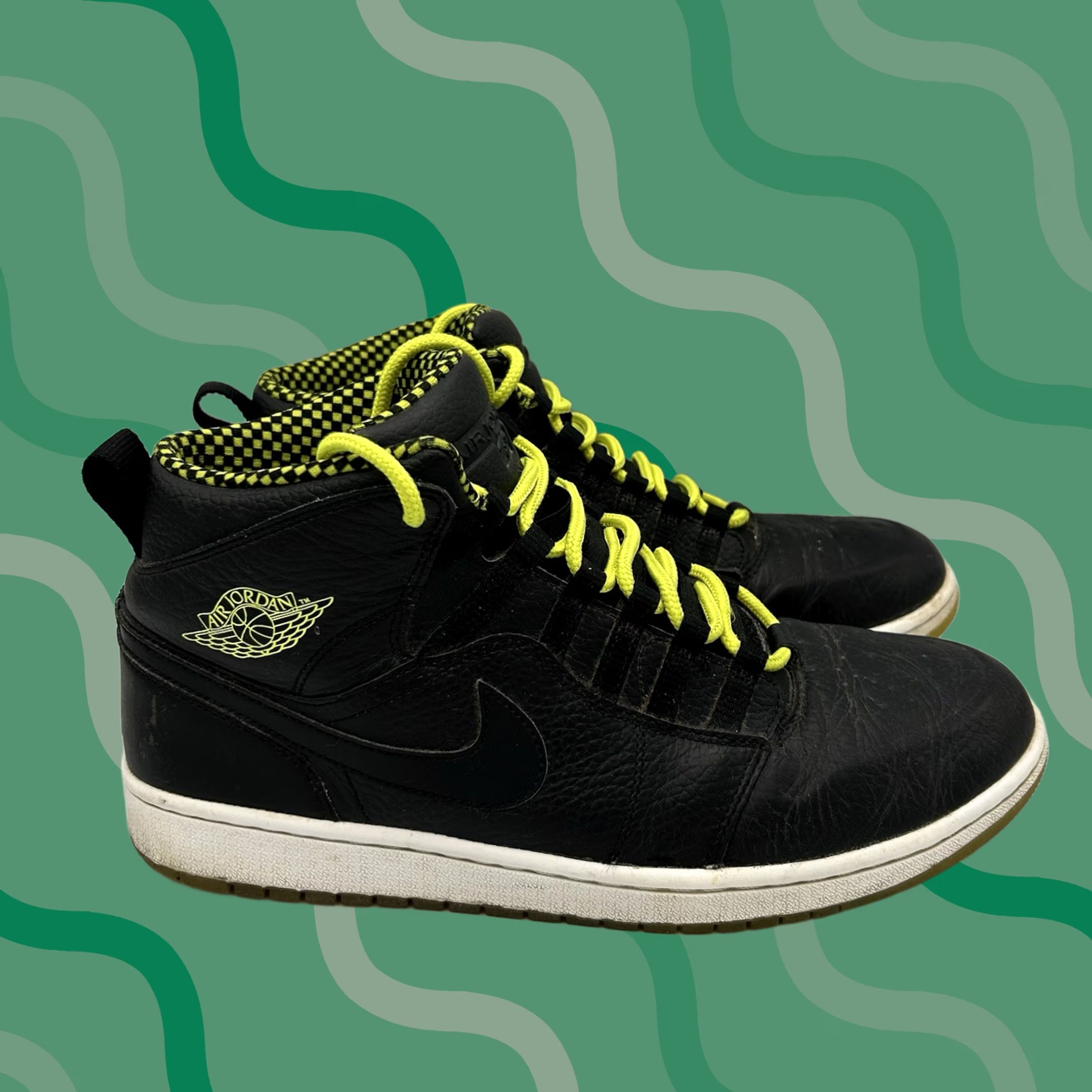 Jordan Air Jordan 1 Retro 94 Black Venom Green Mens Athletic Sneaker Jordan Air Jordan 1 Retro 94 Sneaker Mens Size 10.5 Black  main image 3