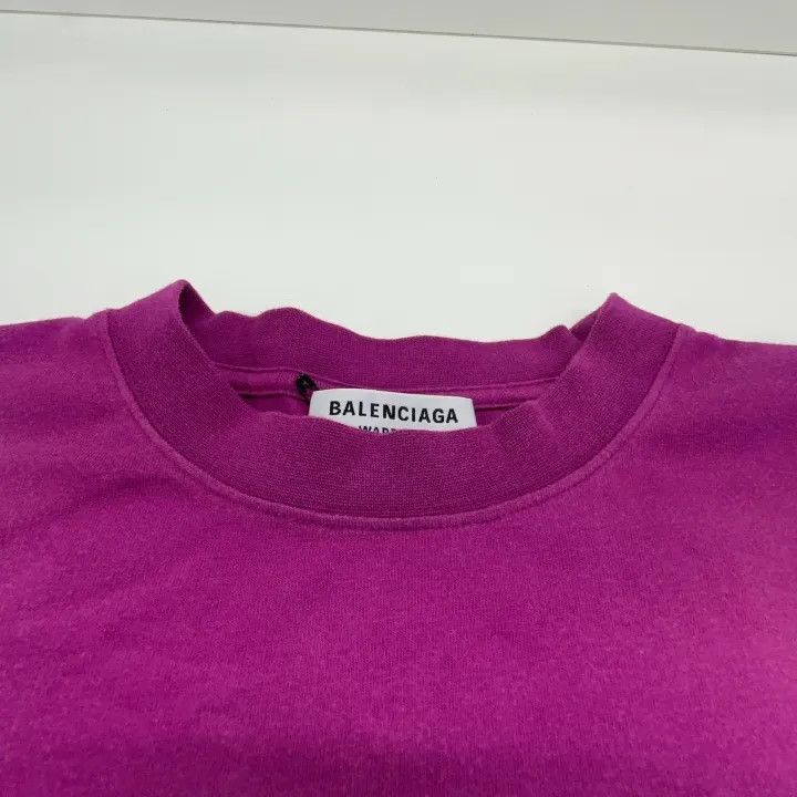 Balenciaga Balenciaga Pink Logo Print Short Sleeve T-shirt 0079-2507 Size XXS / US 00 / IT 34 - 4 Thumbnail