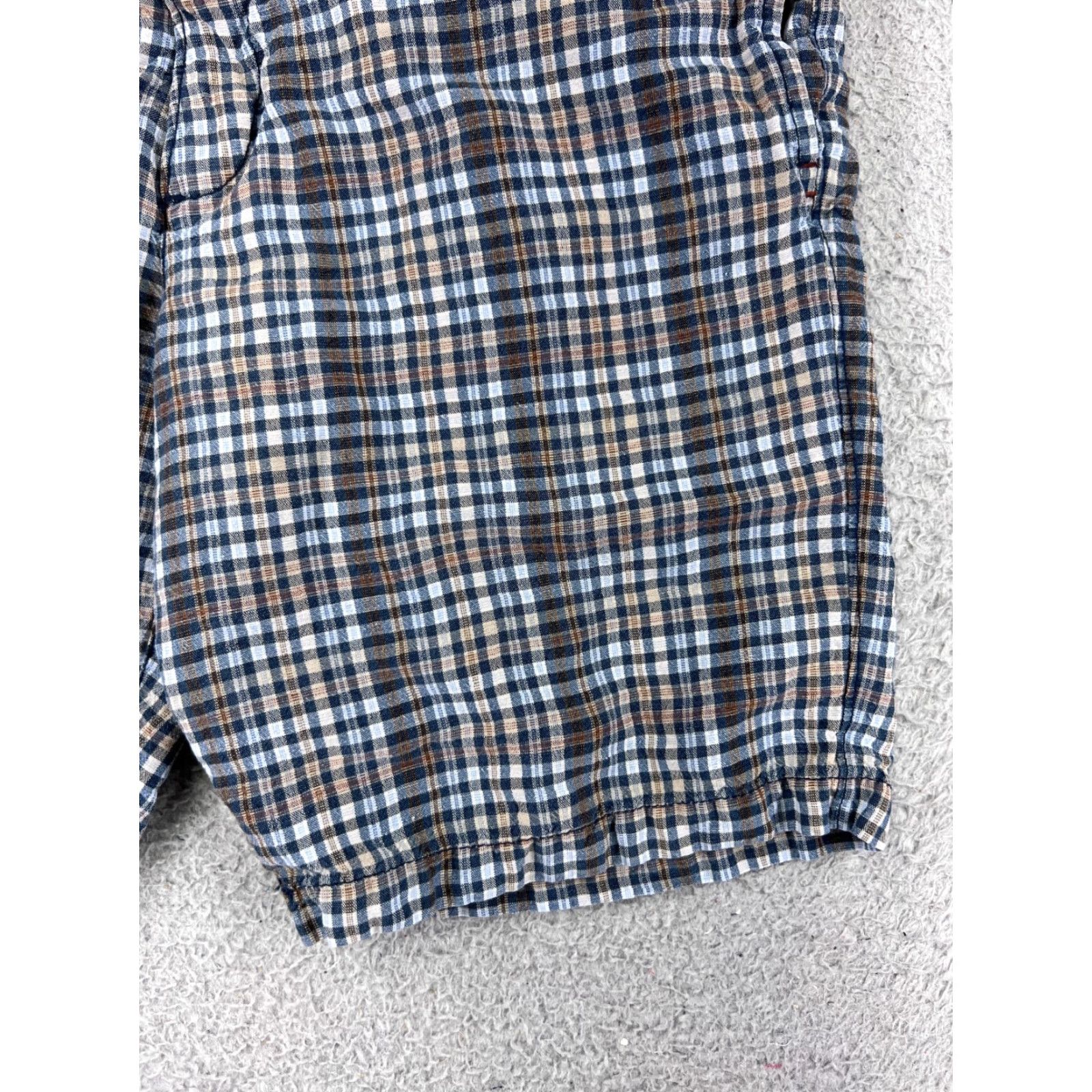 Tommy Bahama Tommy Bahama Shorts Men 36 Blue Beige Plaid Linen Tencel Blend Golf Golfer Chino Size US 33 - 5 Thumbnail