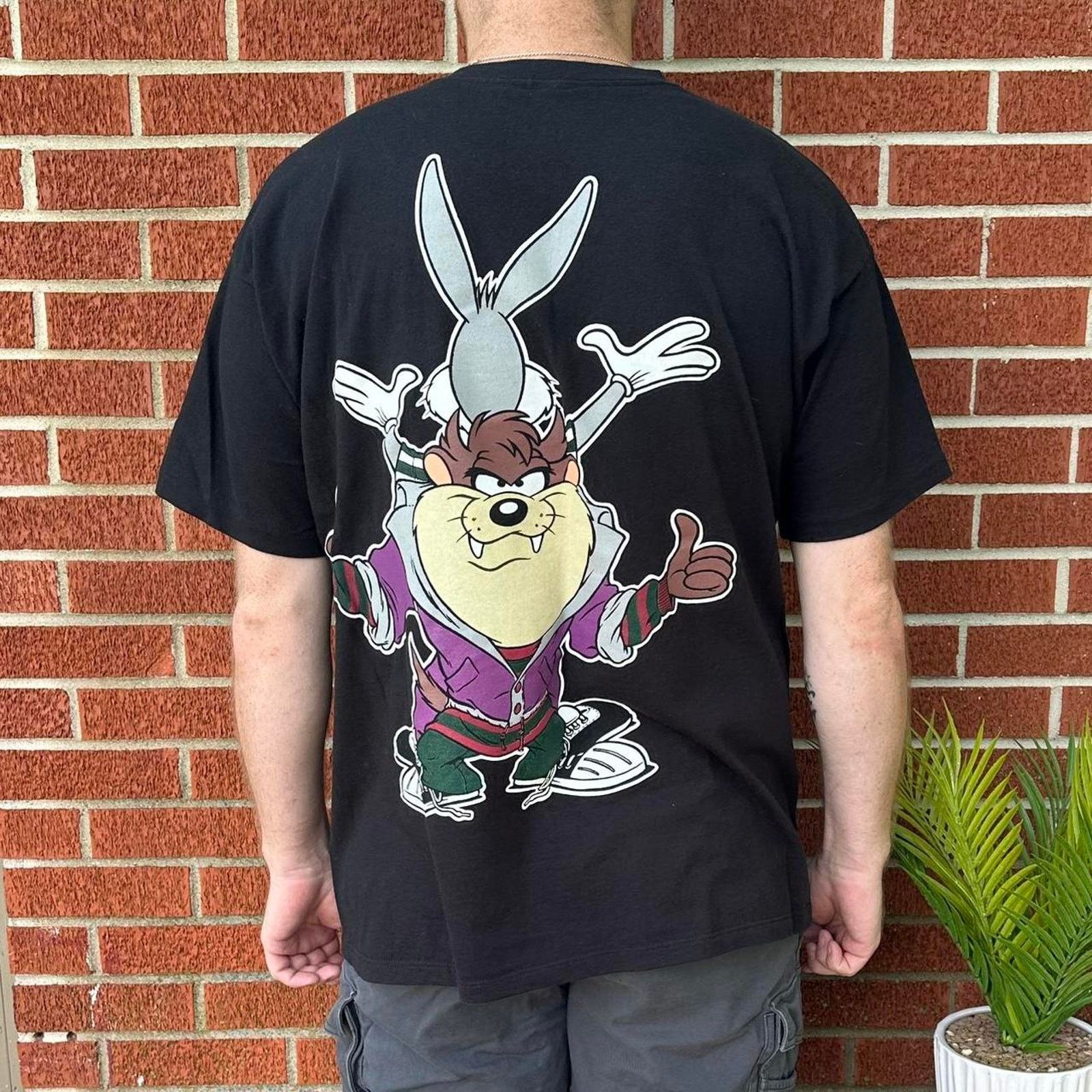 Warner Bros Vintage 1994 looney tunes bugs and taz double sided shirt Size US XXL / EU 58 / 5 - 4 Thumbnail