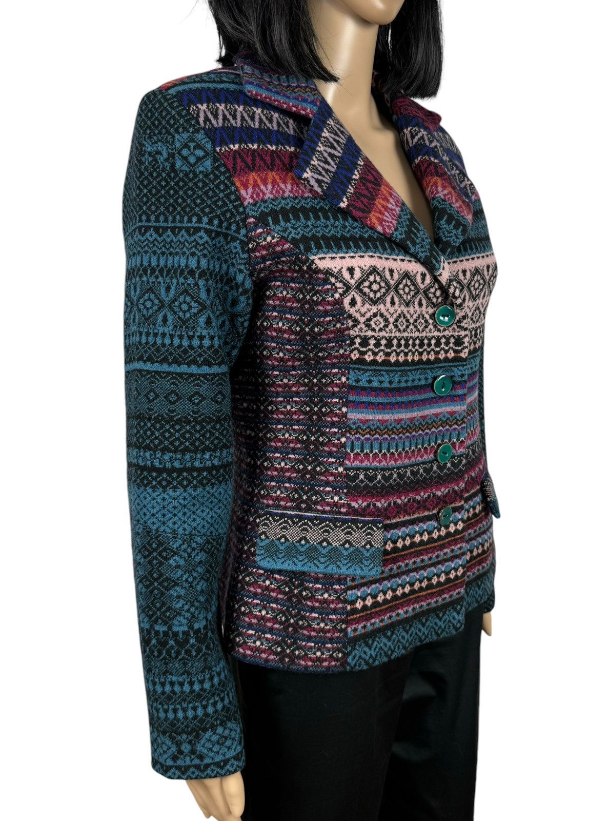 Designer Ivko Wool Coat Description Geometric Pattern size 38 Size XS / US 0-2 / IT 36-38 - 3 Thumbnail