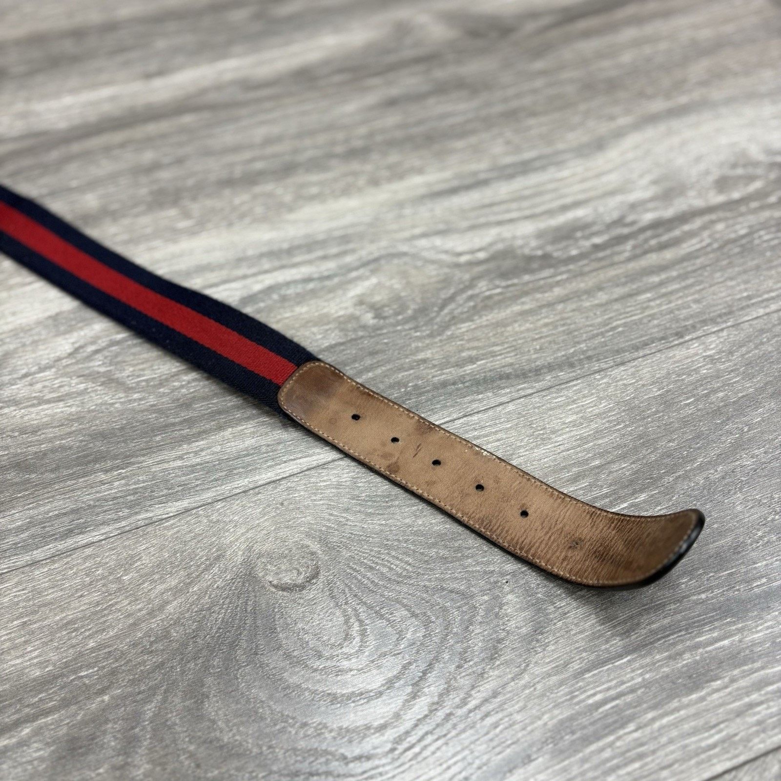 Gucci 85/34 Gucci GG Buckle Web Belt ' Blue Red ' Size 34 - 7 Thumbnail