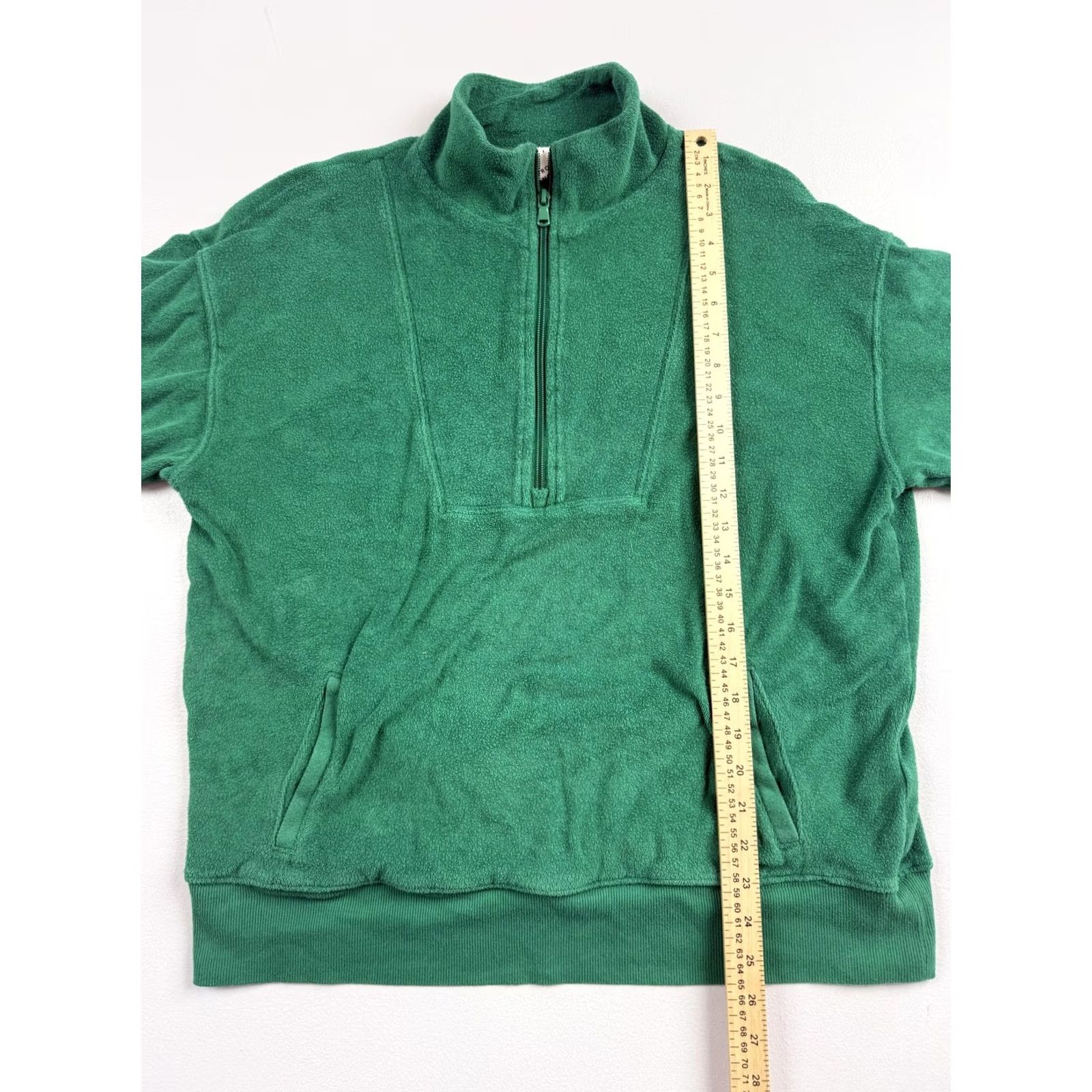 Vintage OFFLINE by Aerie Sweatshirt Womens M Green Terry 1/4 Zip Pockets Pullover Mock Neck Long Sleeve Bagged in Plastic Packaging Size M / US 6-8 / IT 42-44 - 4 Thumbnail