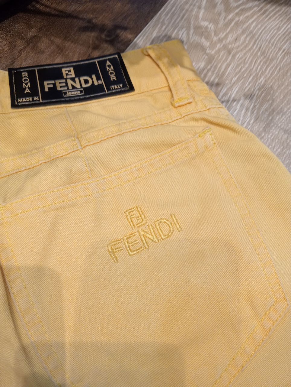 Fendi VINTAGE FENDI ROMA JEANS - YELLOW Size 27" / US 4 / IT 40 - 5 Thumbnail