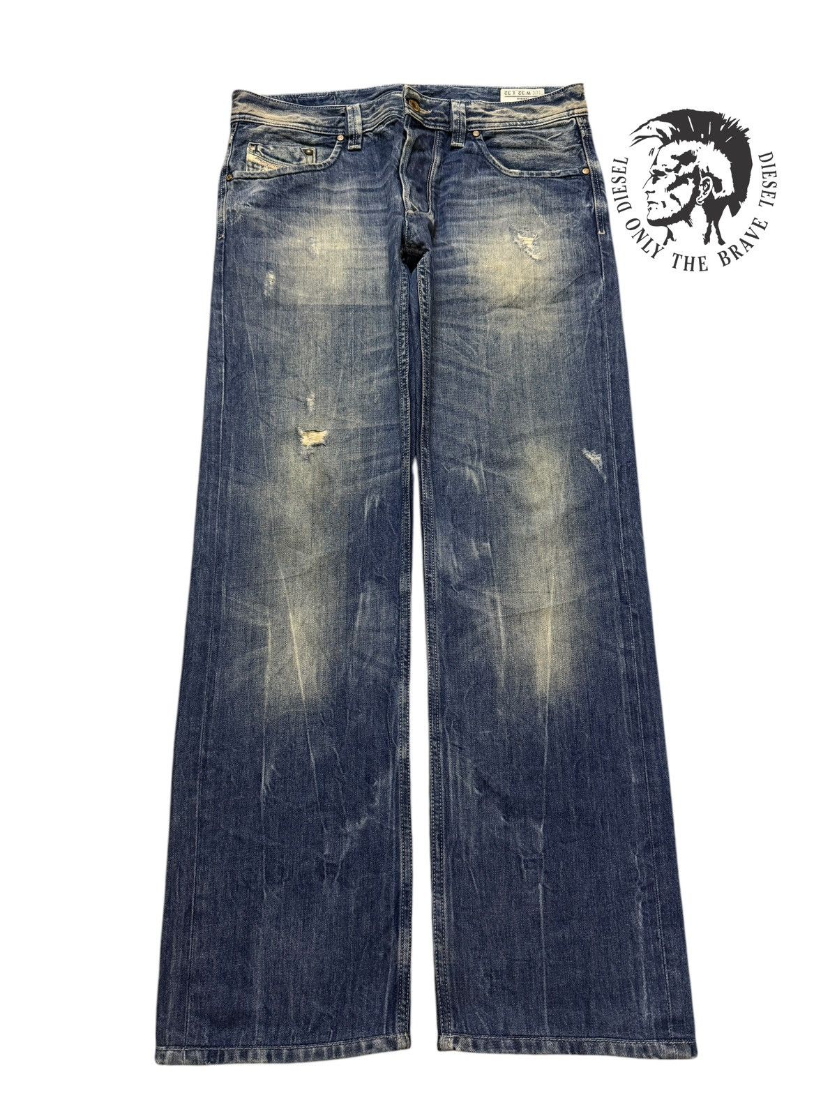 Diesel Vintage 90s Diesel Industry Blue Faded Wash Distress Relaxed Size US 33 - 1 Thumbnail