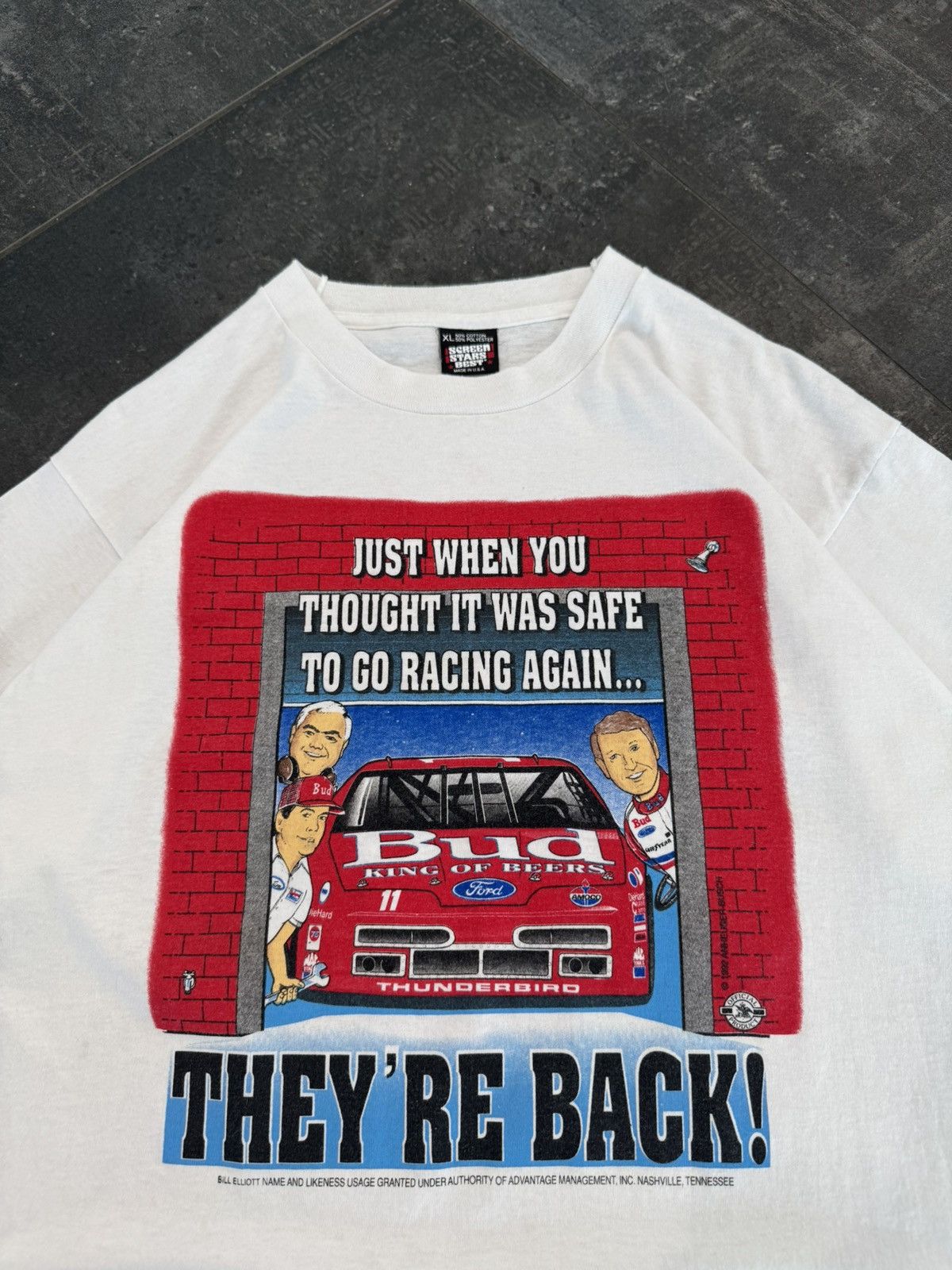 NASCAR Vintage 1992 NASCAR Budweiser Racing T Shirt Size US XL / EU 56 / 4 - 1 Thumbnail
