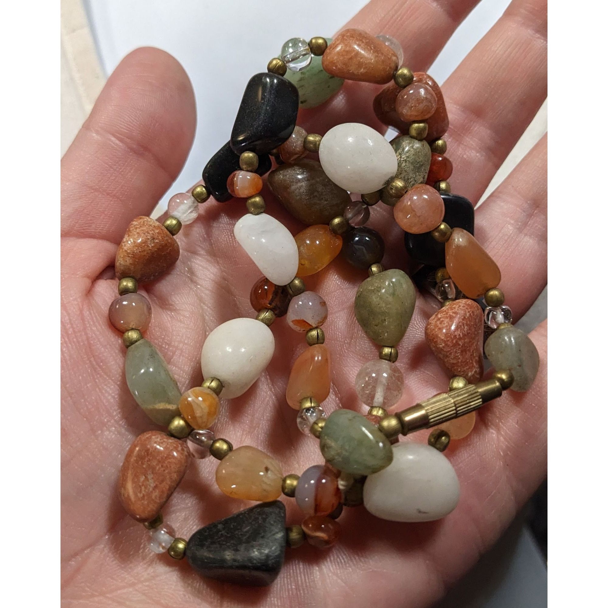 Other Vintage Beggar's Bead Necklace Genuine Polished Gemstones Wi Size ONE SIZE - 3 Thumbnail