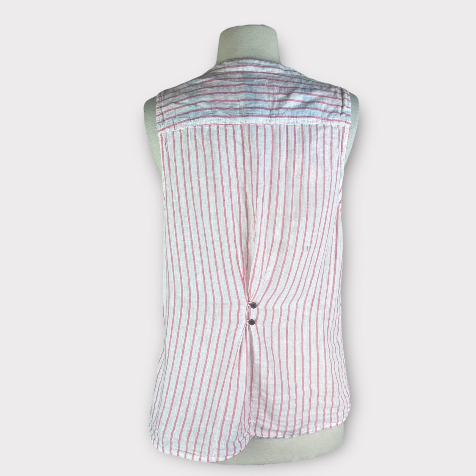 Abercrombie & Fitch Abercrombie and Fitch | Vintage Y2K Linen Blend Striped Top Size M / US 6-8 / IT 42-44 - 3 Thumbnail