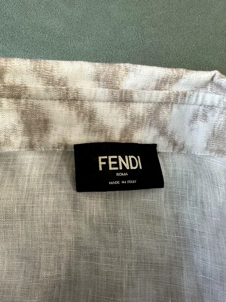 Fendi Fendi size 41 Monogrammed shirt, letter all-over print sing Size US XXS / EU 40 - 3 Thumbnail