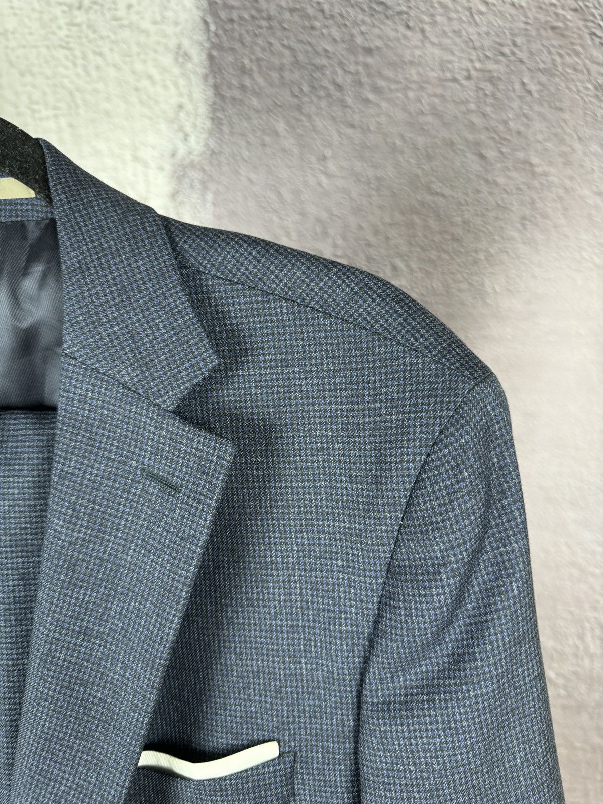 Paoloni Paoloni blue checkered wool 2 button suit made in Italy Size 44R - 7 Thumbnail