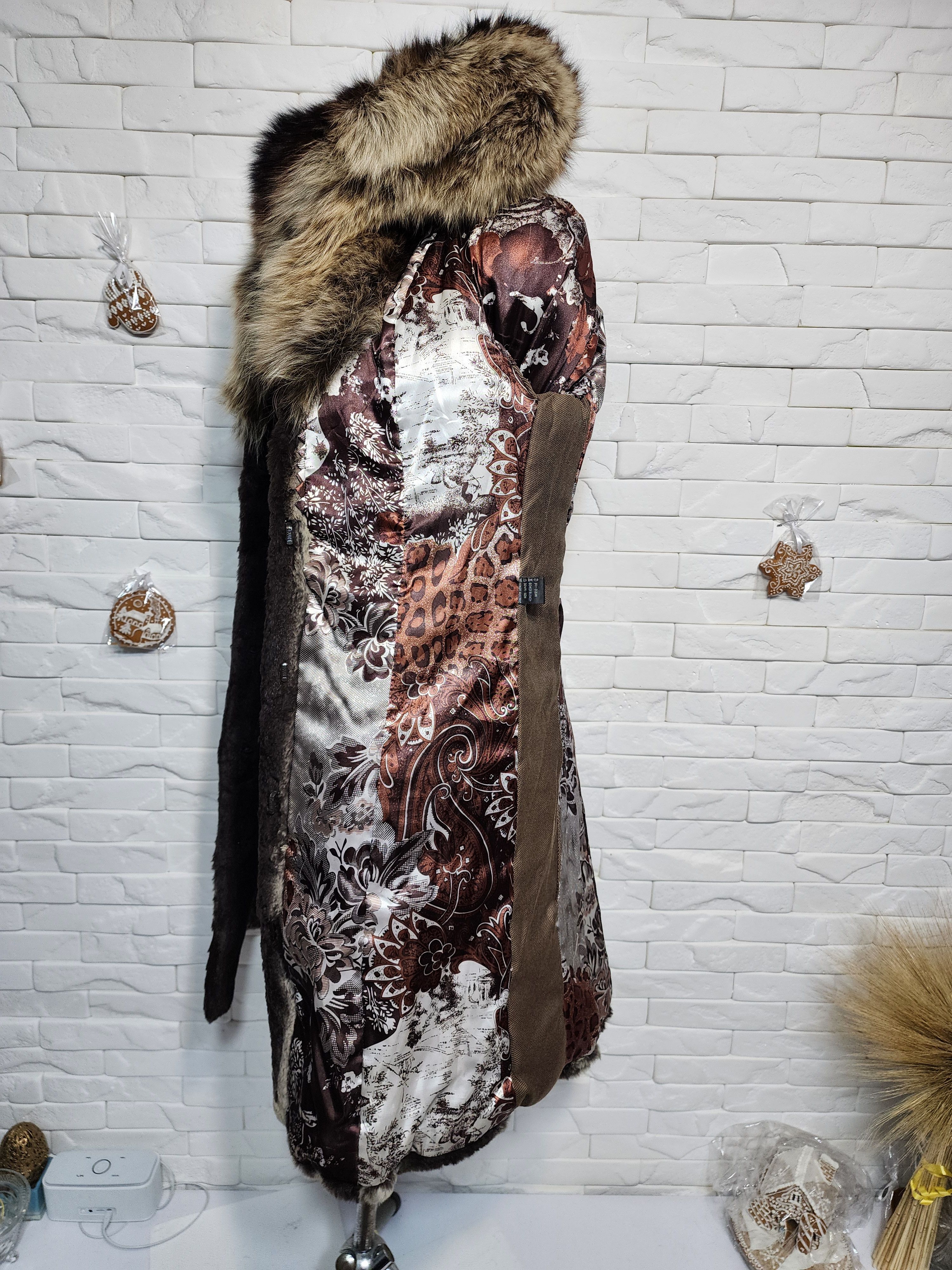 Furla Brown Fur Coat - Women's Vintage Hooded Coat Size M / US 6-8 / IT 42-44 - 10 Thumbnail