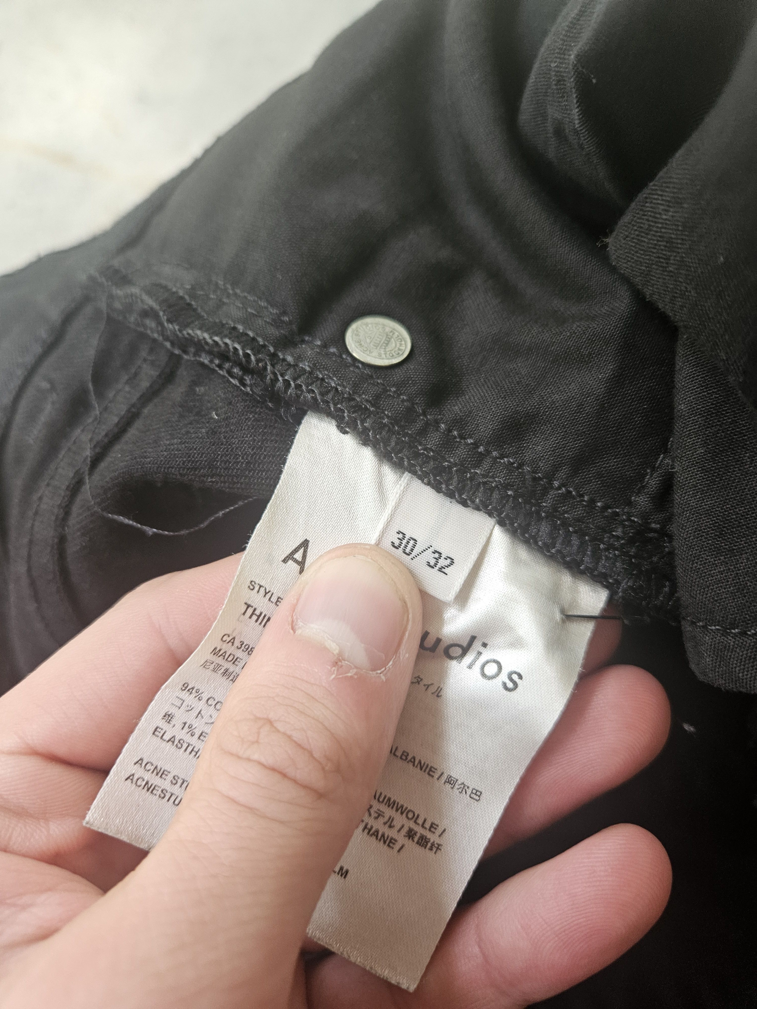 Acne Studios Thin Stay Cash Black Denim Jeans Size US 30 / EU 46 - 9 Thumbnail