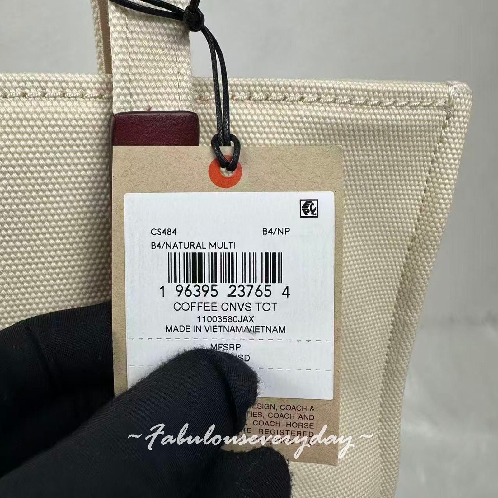 Coach Coach Coffee Shop Tote Canvas Coffee Cup Cream CS484 Size ONE SIZE - 4 Thumbnail