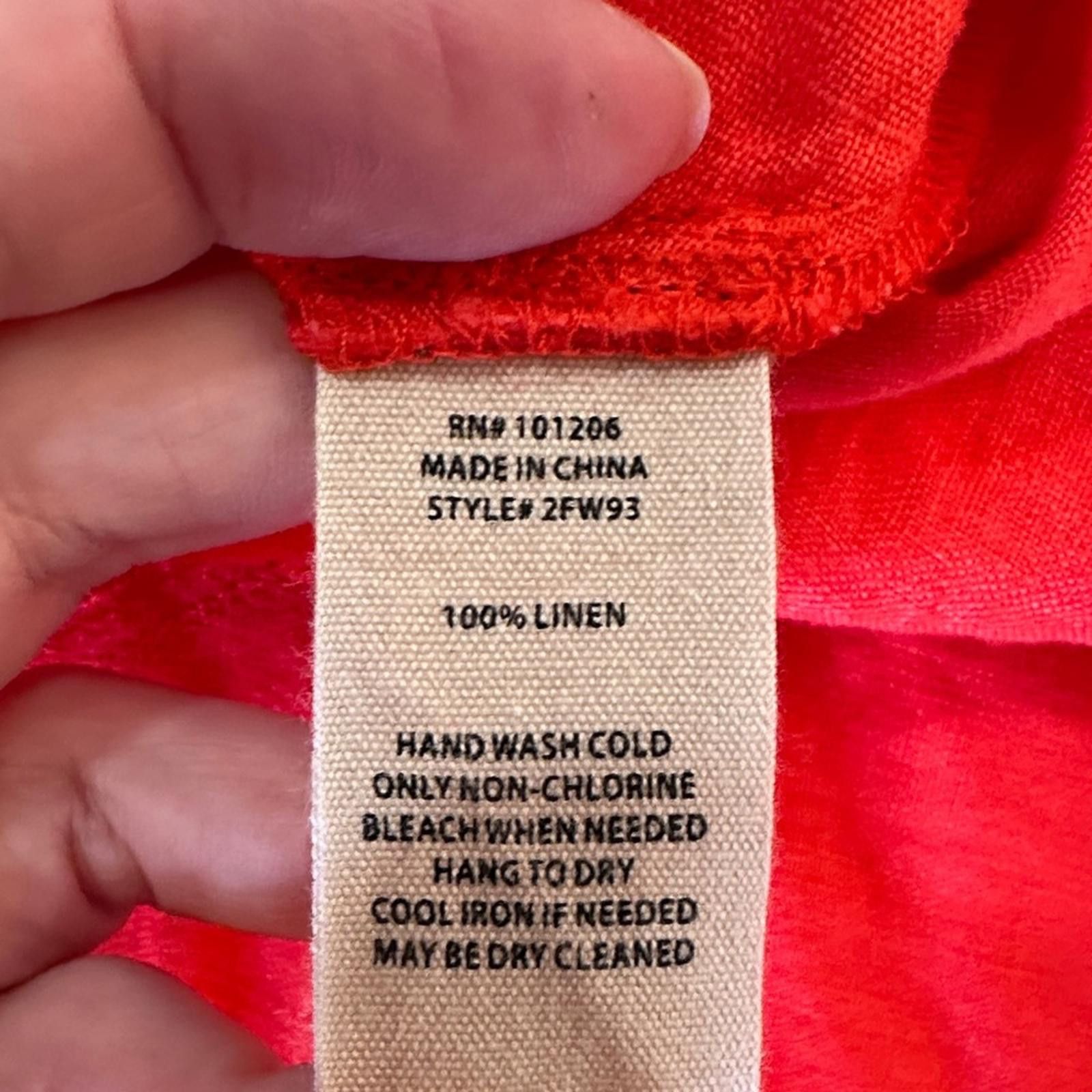 Other Soft Surroundings Medium Linen Skirt A Line EUC Red “Talia” Size 32" / US 10 / IT 46 - 7 Thumbnail