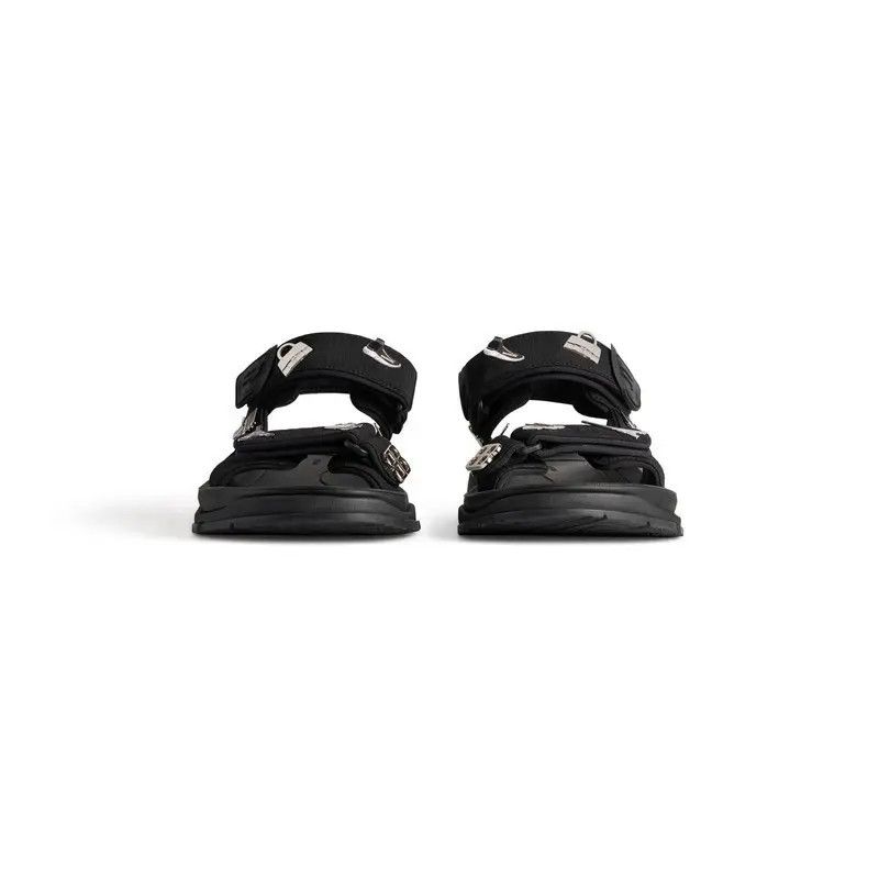 Balenciaga o1srvl11e0426 Tourist Sandals With Pins in Black Size US 9 / IT 39 - 4 Thumbnail