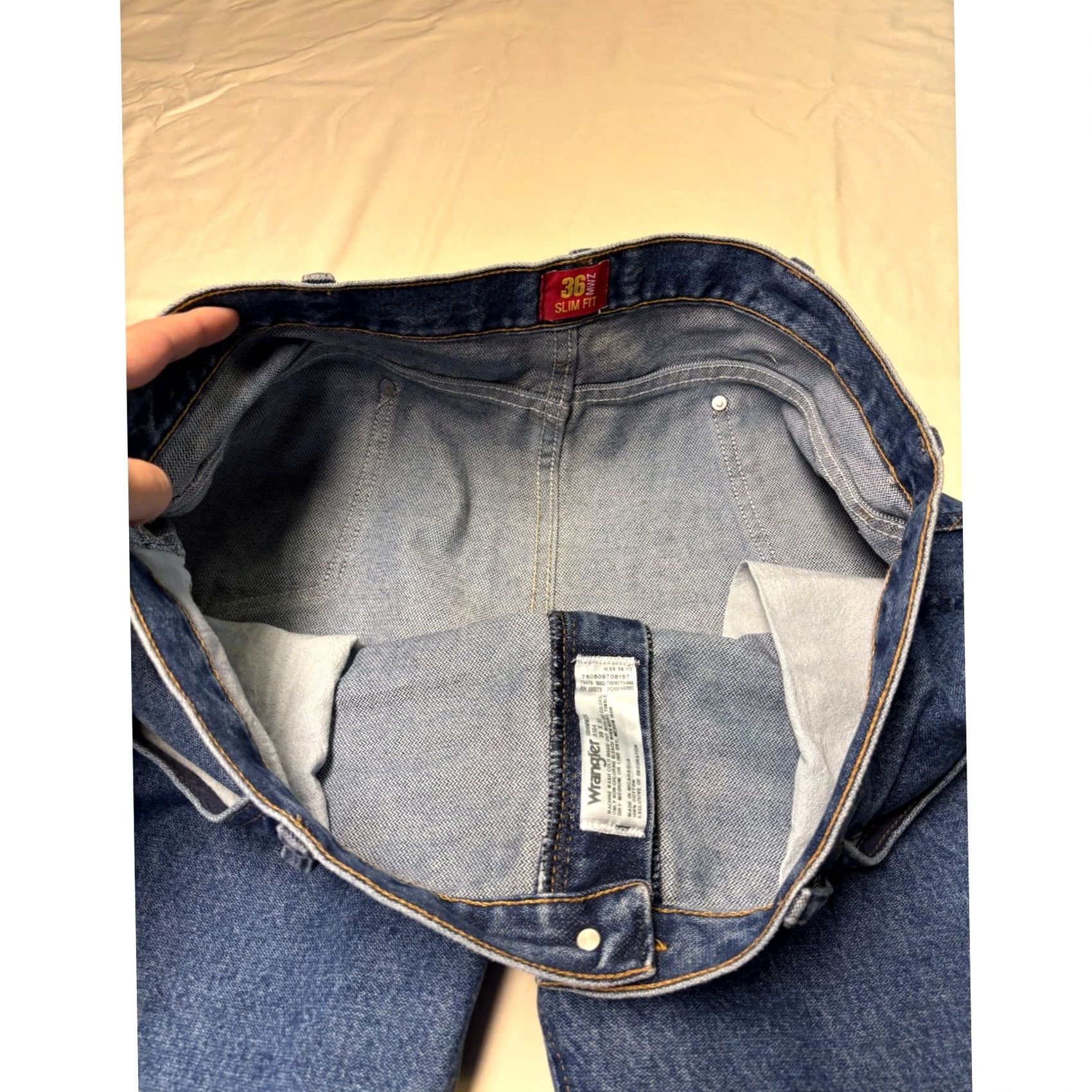 Wrangler Wrangler Jeans Cowboy Cut Slim Fit 38x32 Blue Denim Mens 36MWZ 1036MWZDS Size US 38 / EU 54 - 4 Thumbnail