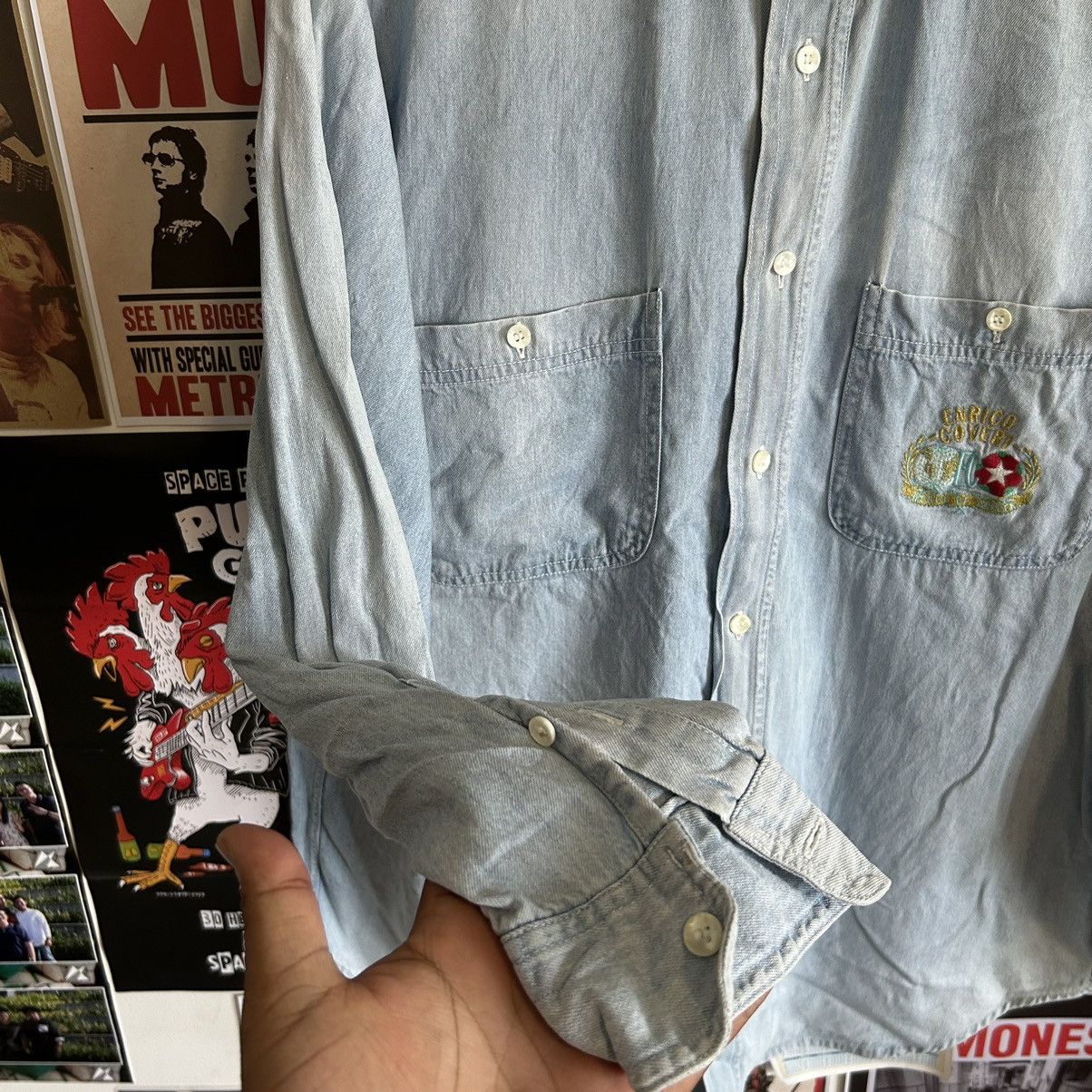 Vintage Vintage Enrico Coveri Long Sleeve Button Down Shirt Size US L / EU 52-54 / 3 - 6 Thumbnail